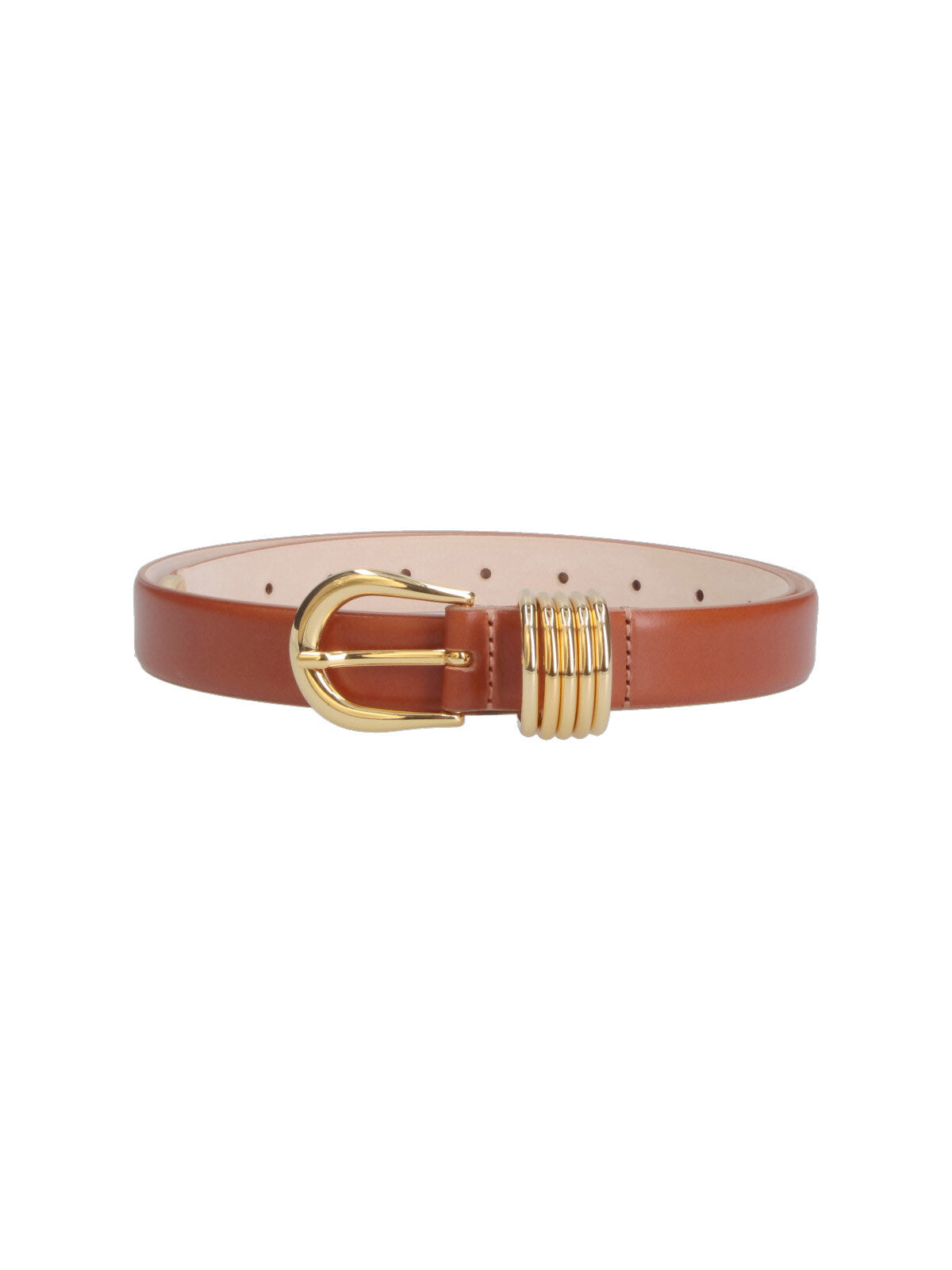 Brown Hollyhock Adjustable Gold Buckle Belt