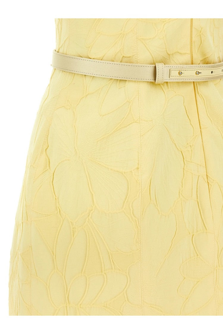Mini Dress With Floral Embossing