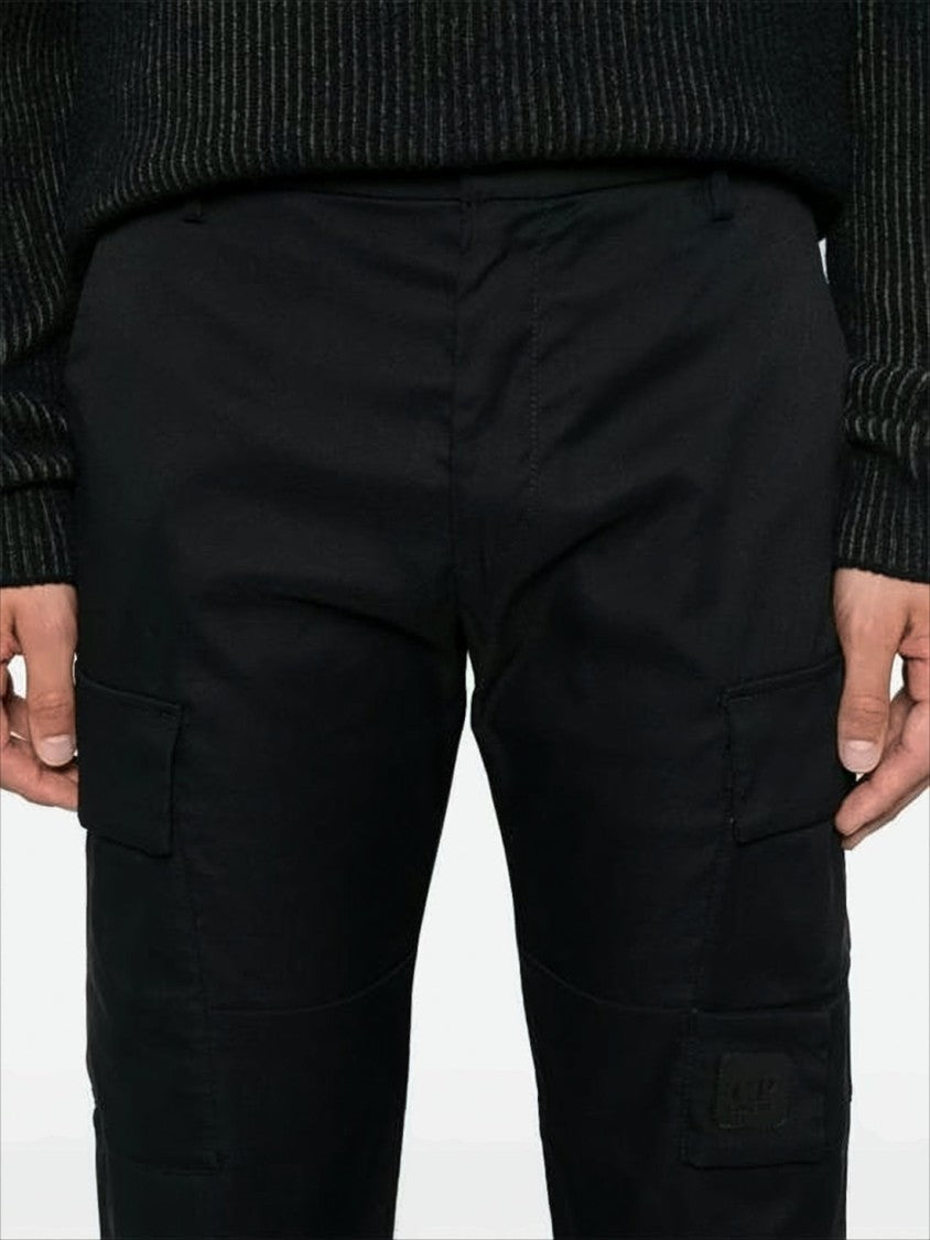 Straight Pants With Cargo Pockets And Smooth Finish
