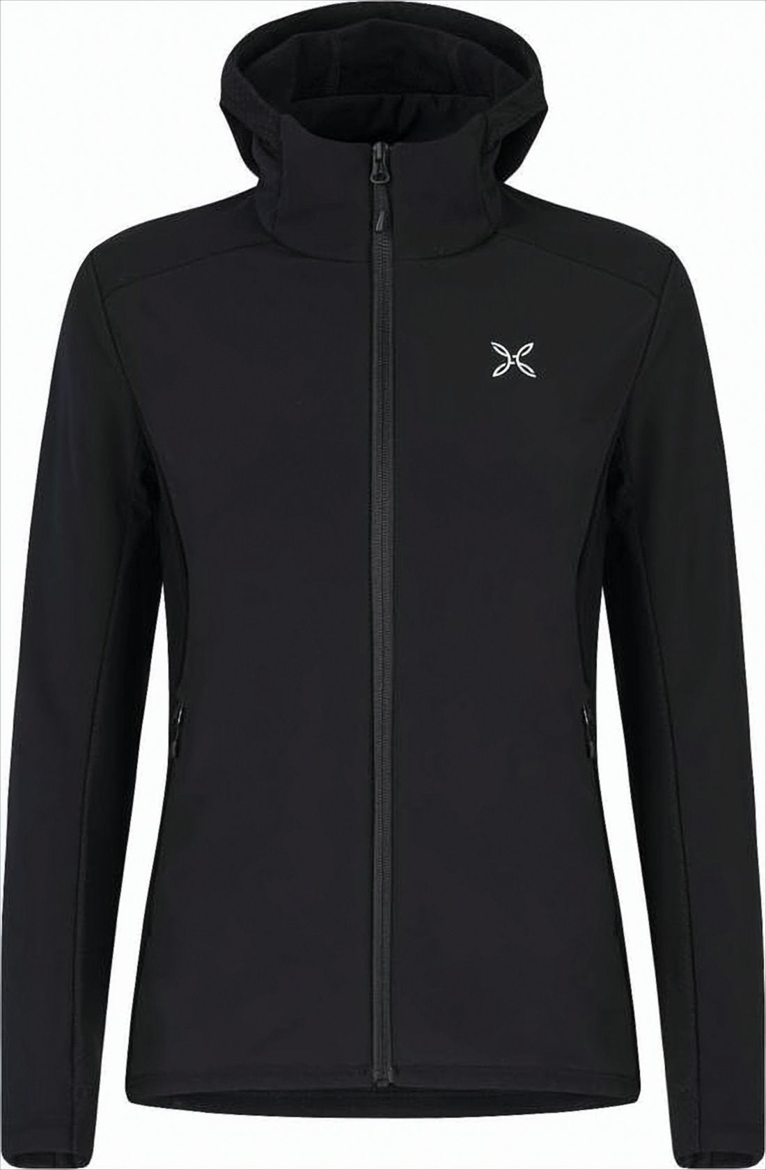 Fitted Black Hooded Jacket with Streamlined Paneling