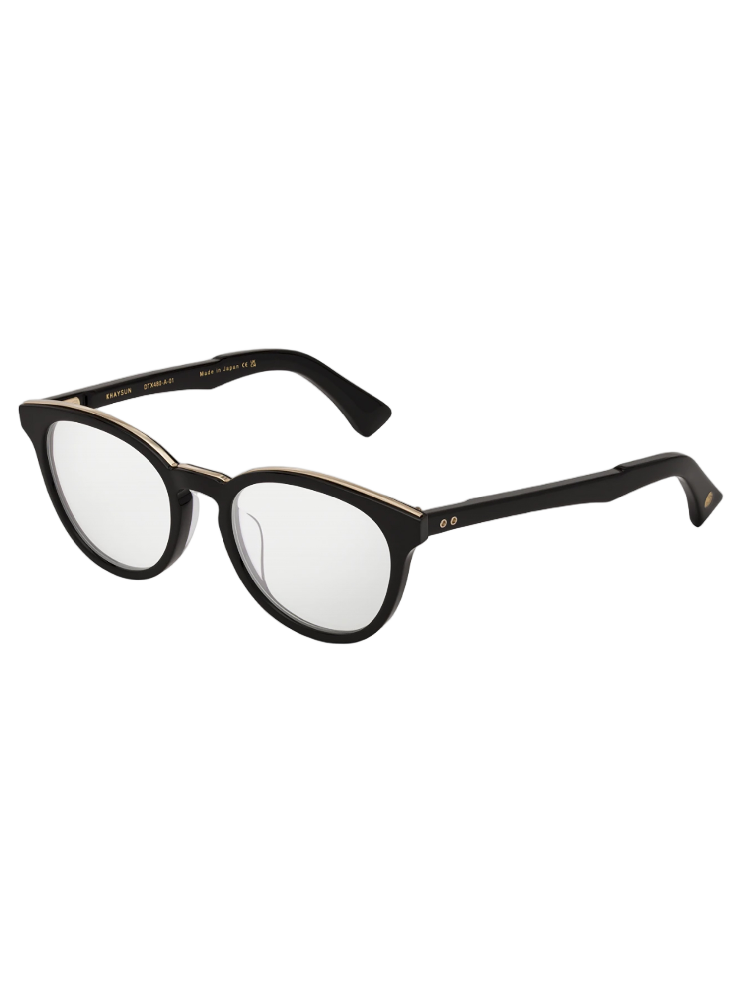 Black Acetate Eyewear with Gold Accent