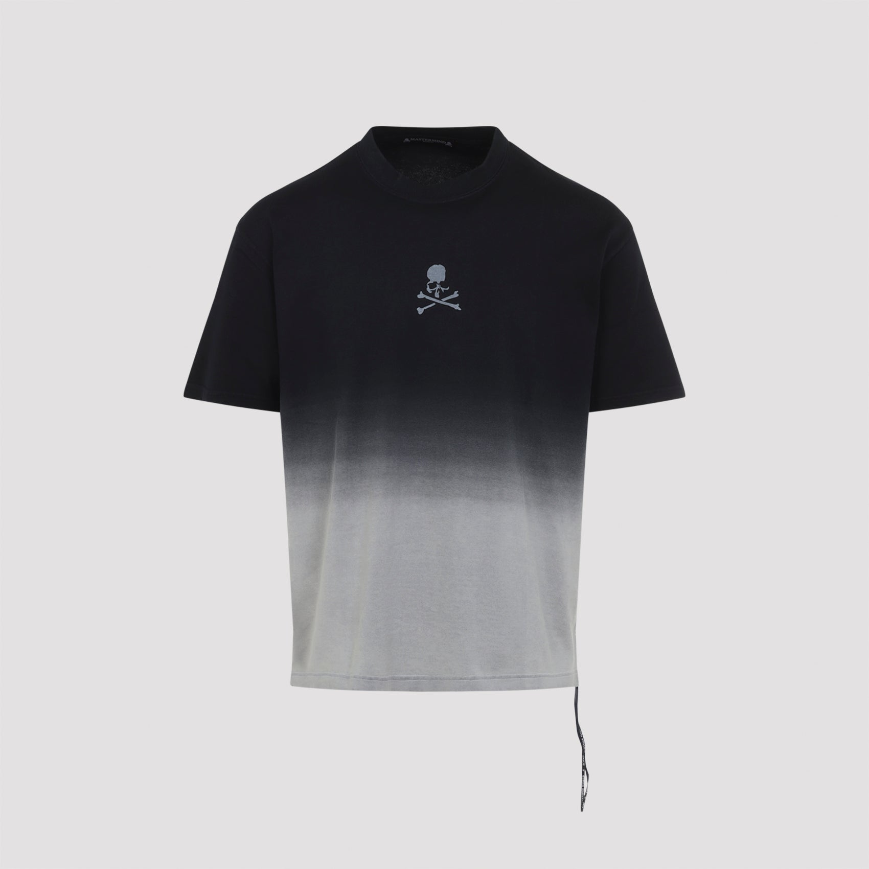 Gradient Design T-Shirt with Skull Emblem