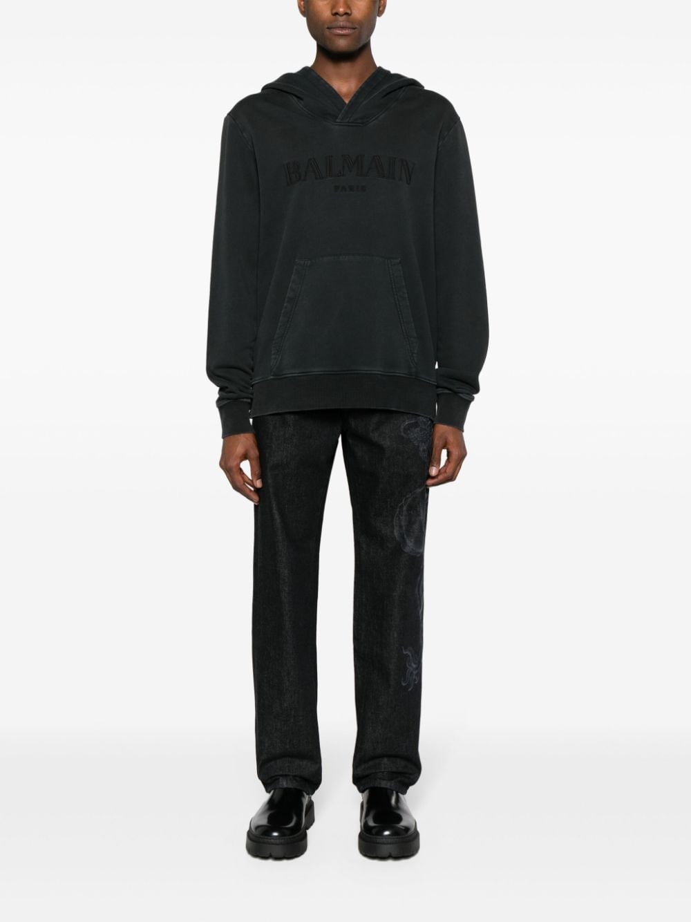 Charcoal Grey Cotton Jersey Hoodie