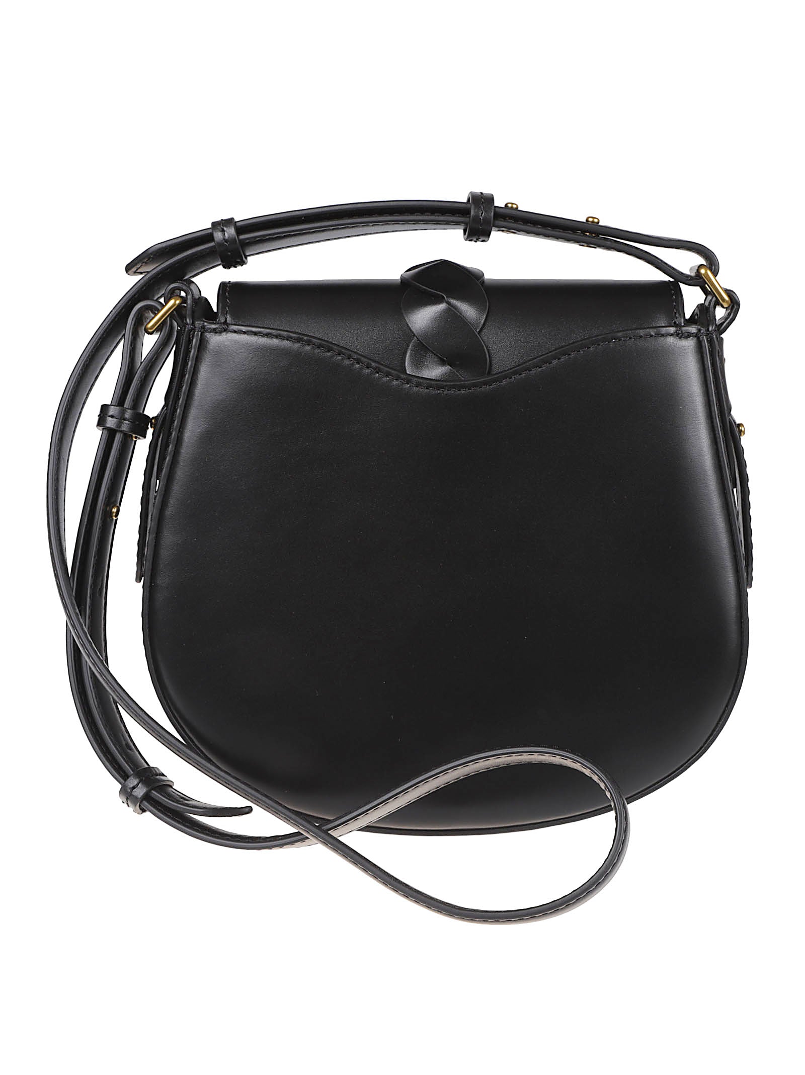 Braided Detail Smooth Leather Shoulder Bag