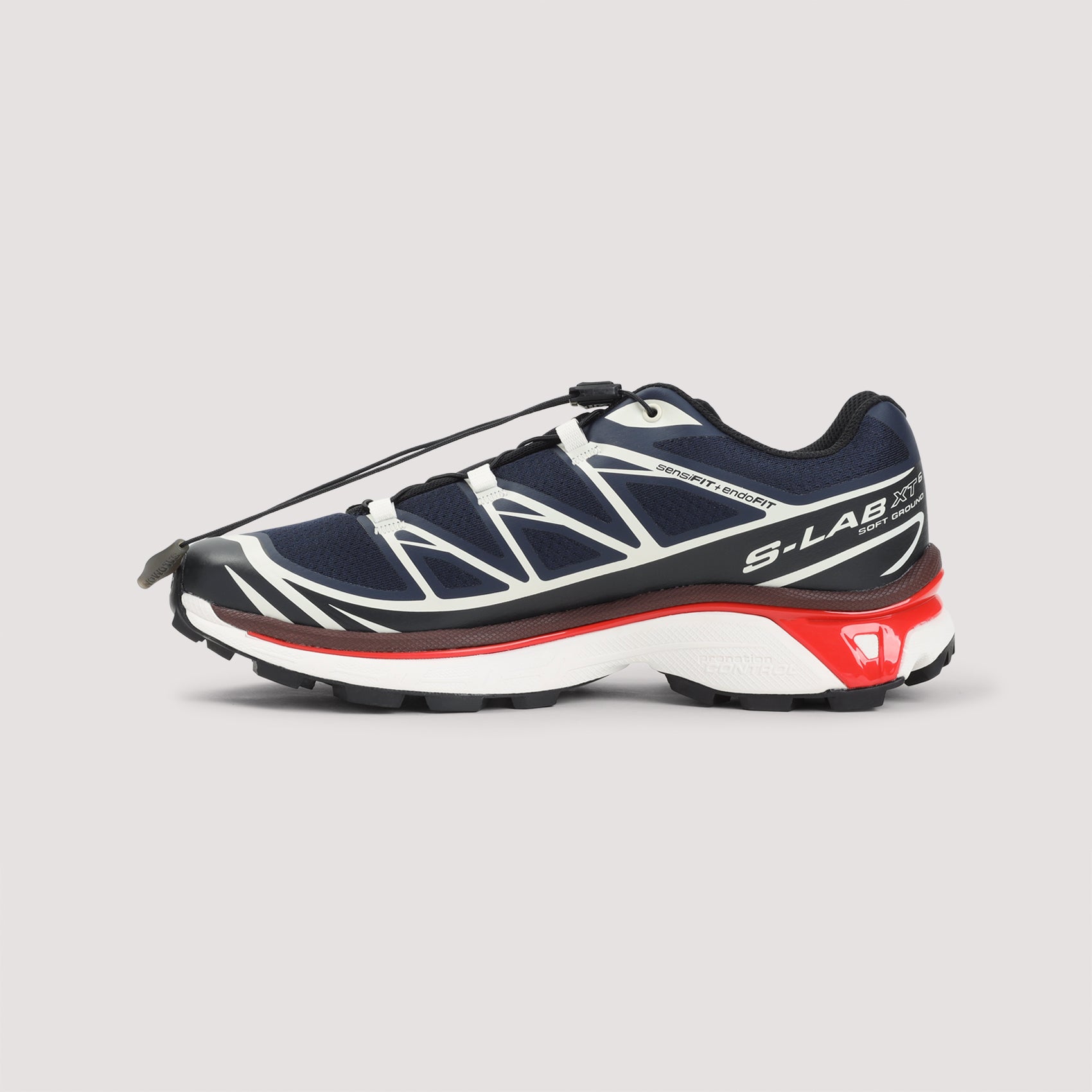 Navy Blue Mesh Sneakers With Quick-Lace System And Rugged Tread