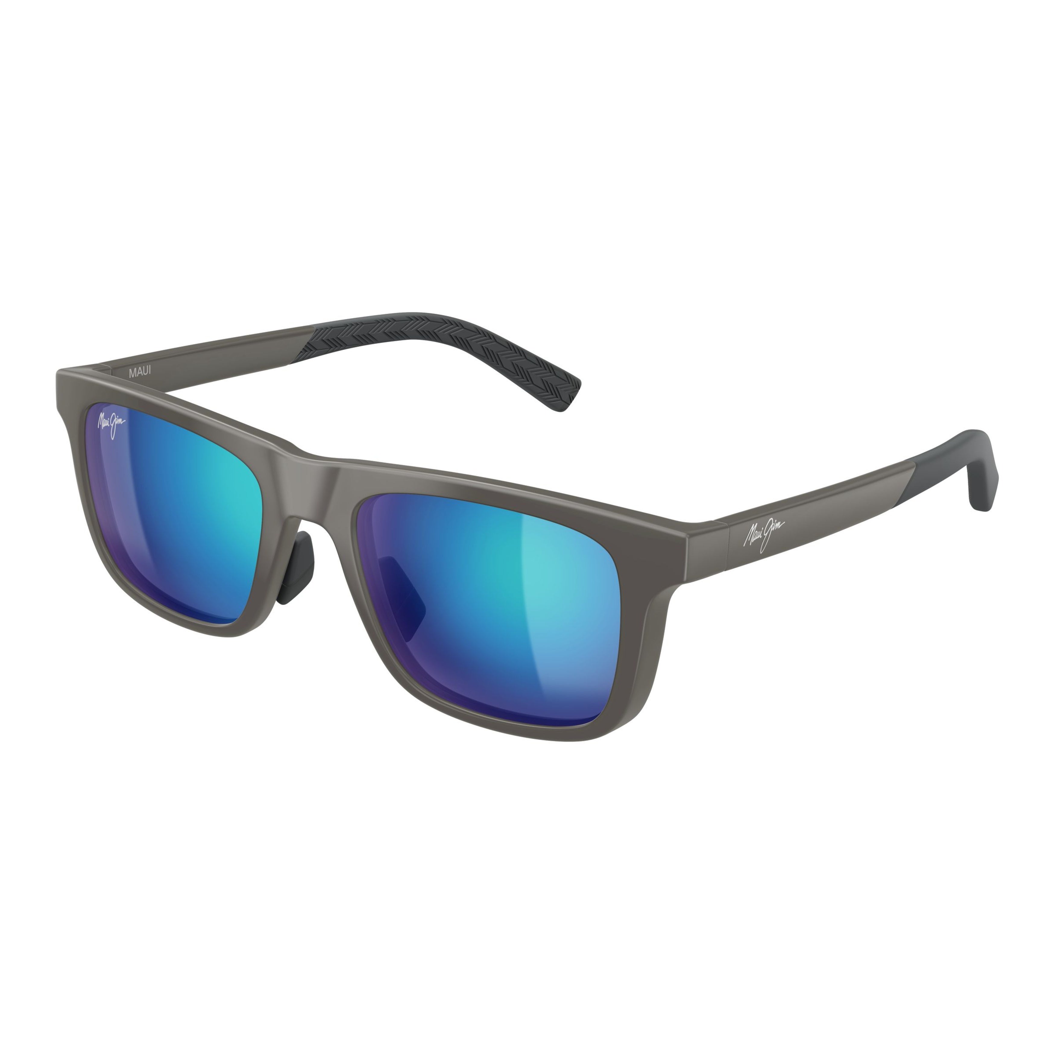 Moaka Rectangular Matte Black Sunglasses with Gradient Lenses