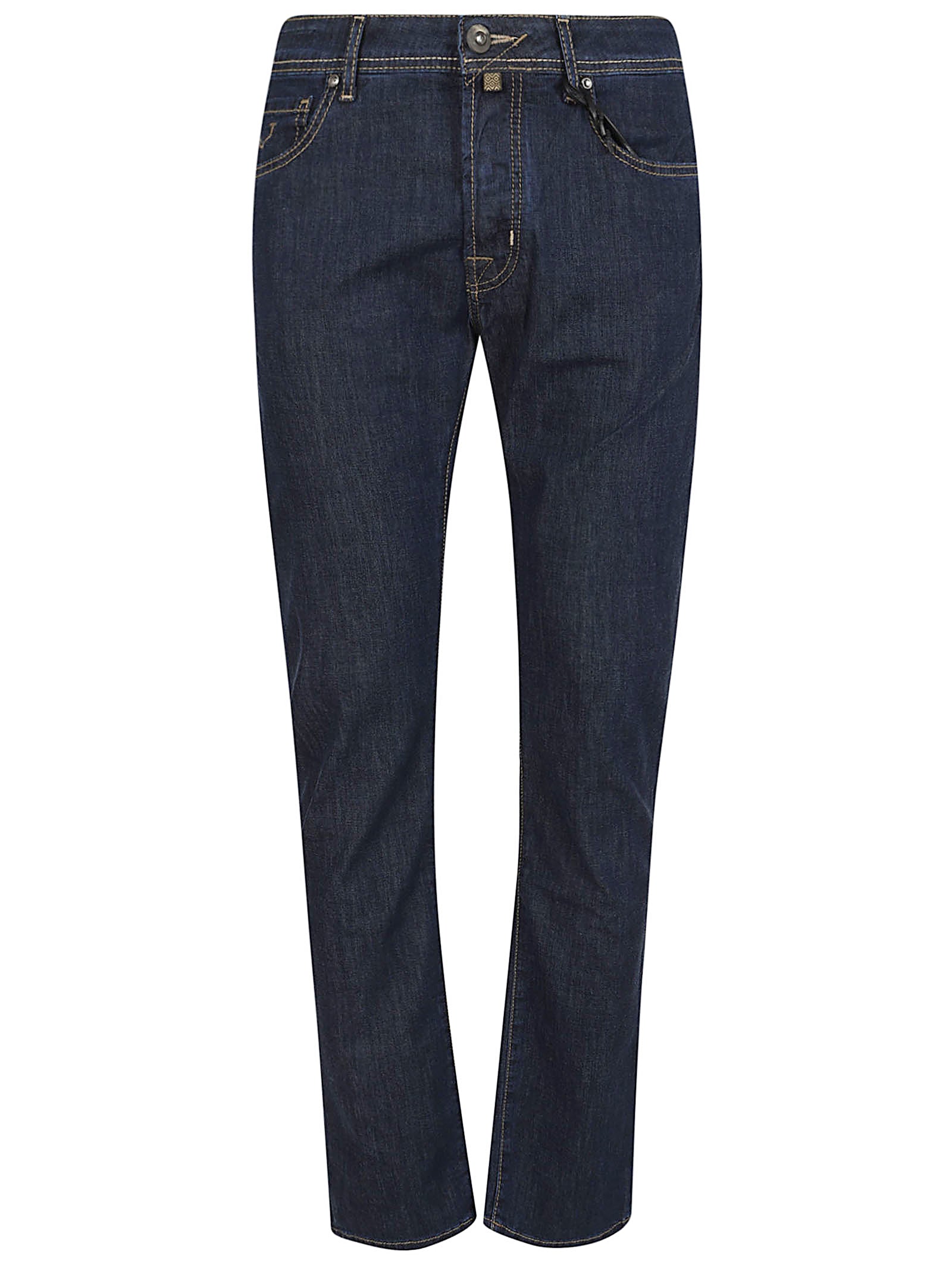 Classic Straight-Leg Jeans in Deep Indigo Denim