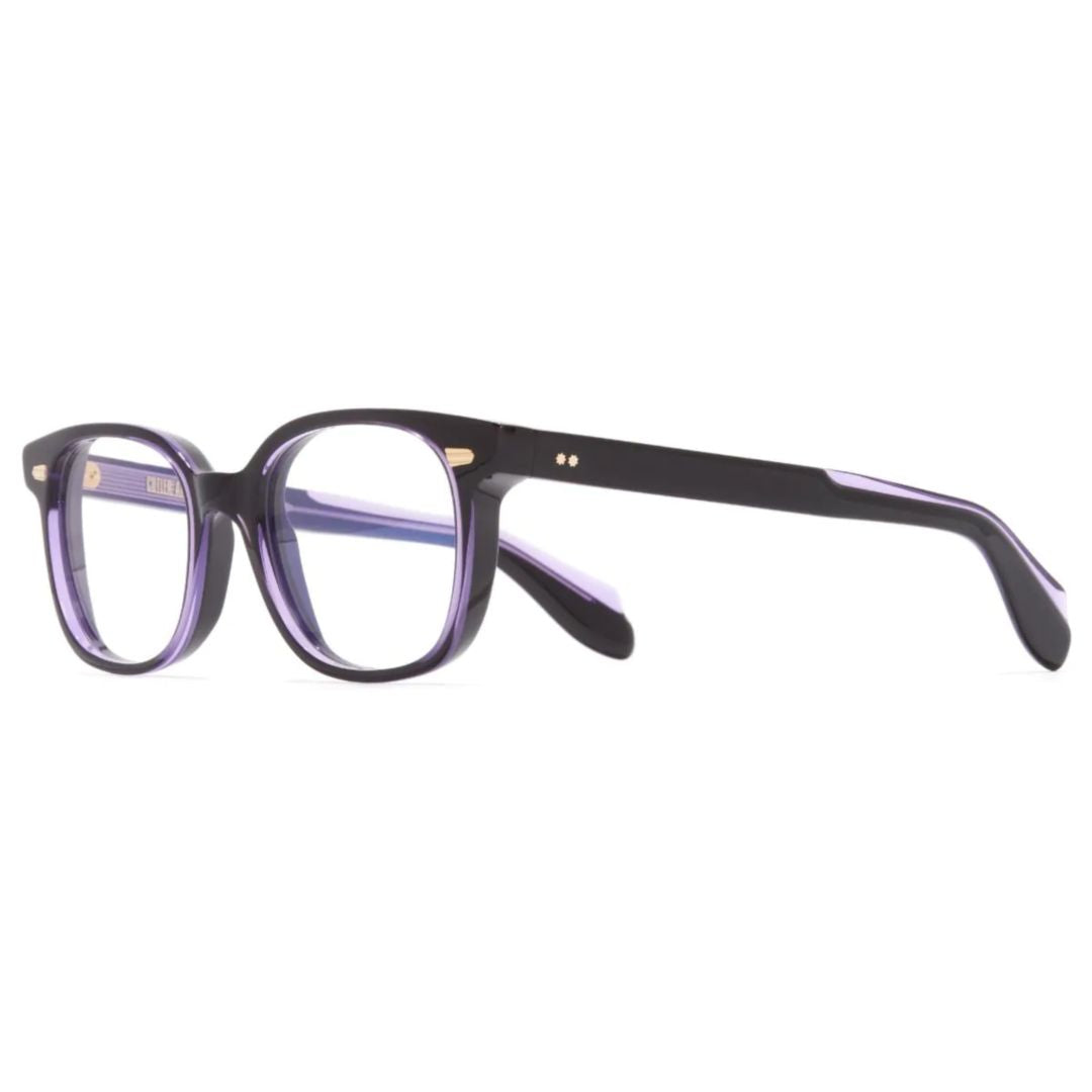 Cgop 9990-01 Purple On Black Square Frame Eyeglasses with Glossy Black Front