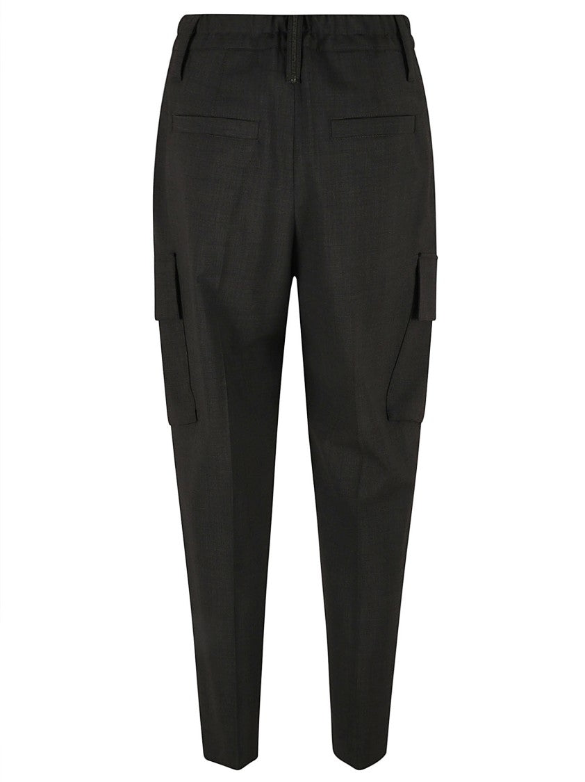 Tailored Grey Trousers With Cargo Pockets
