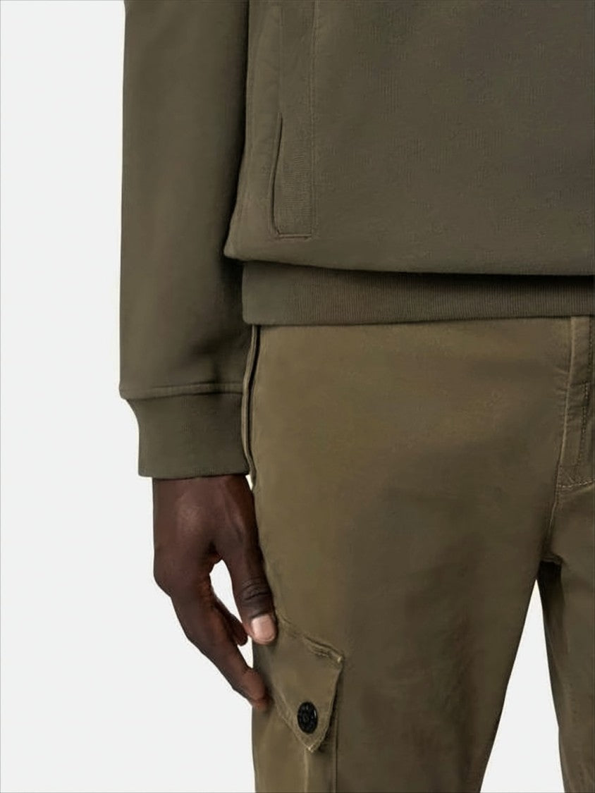 Muted Olive Green Relaxed Fit Hoodie