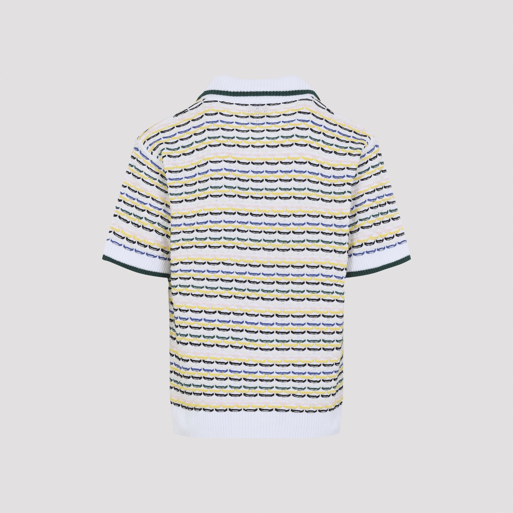 Textured Cotton Button-Up Shirt With Ribbed Details