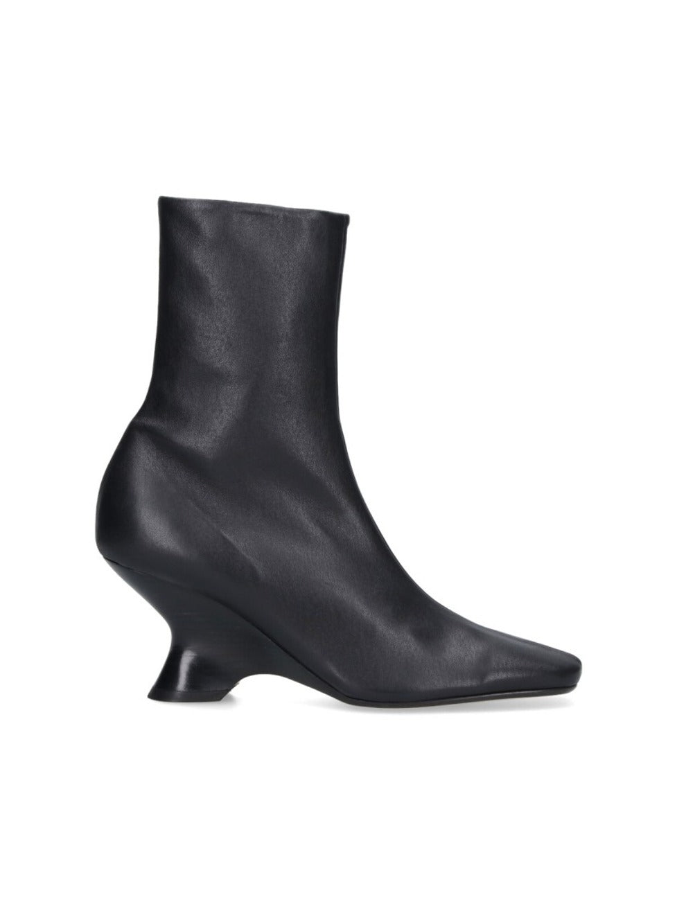 Pointed Toe Ankle Boots With Sculptural Heel