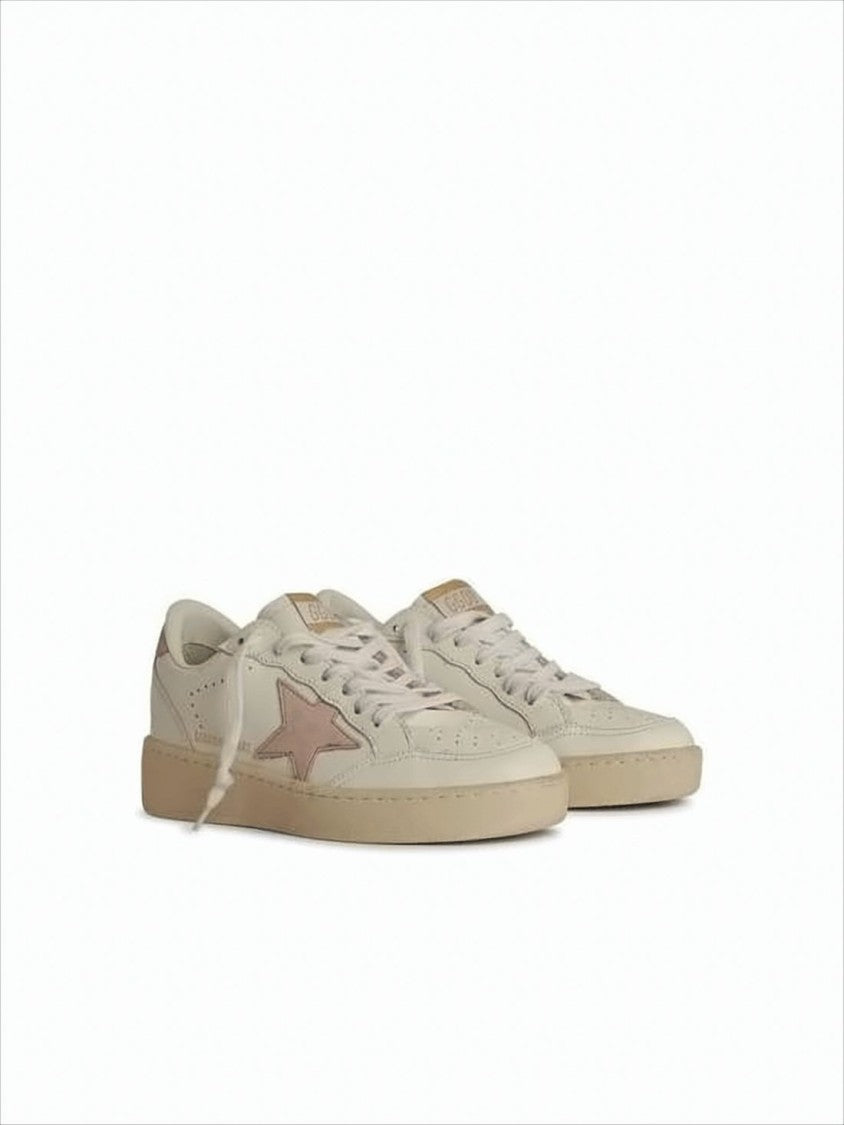 Smooth Leather Low-Top Sneakers with Vintage Finish