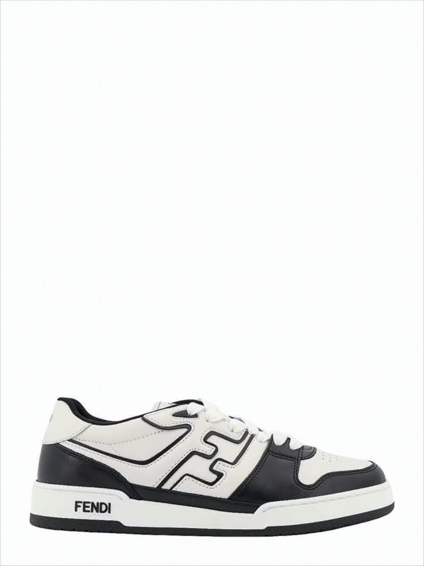 Low-Top Calf Leather Sneakers With Contrasting Panels