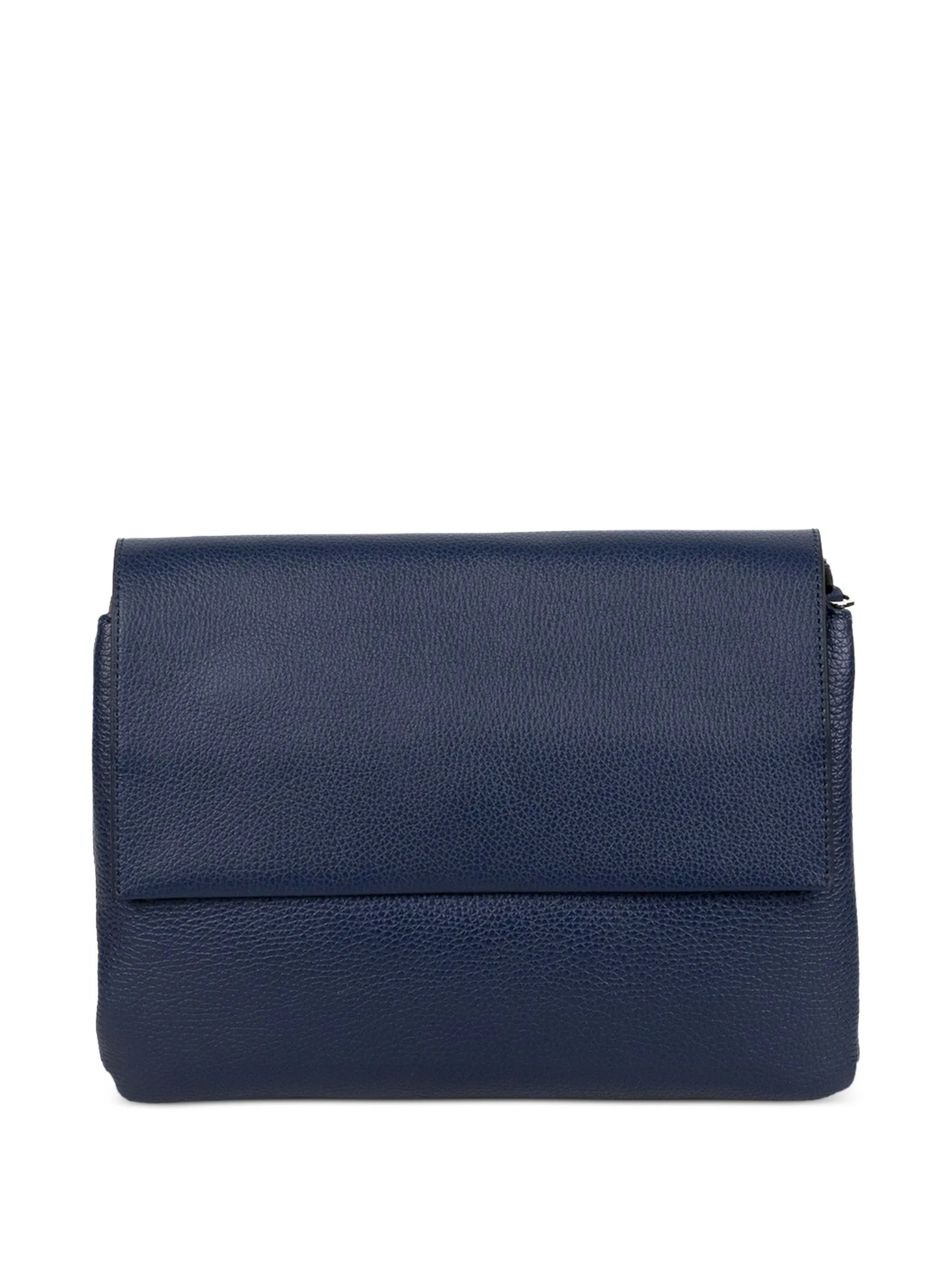 Three Blue Pebbled Leather Clutch Bag