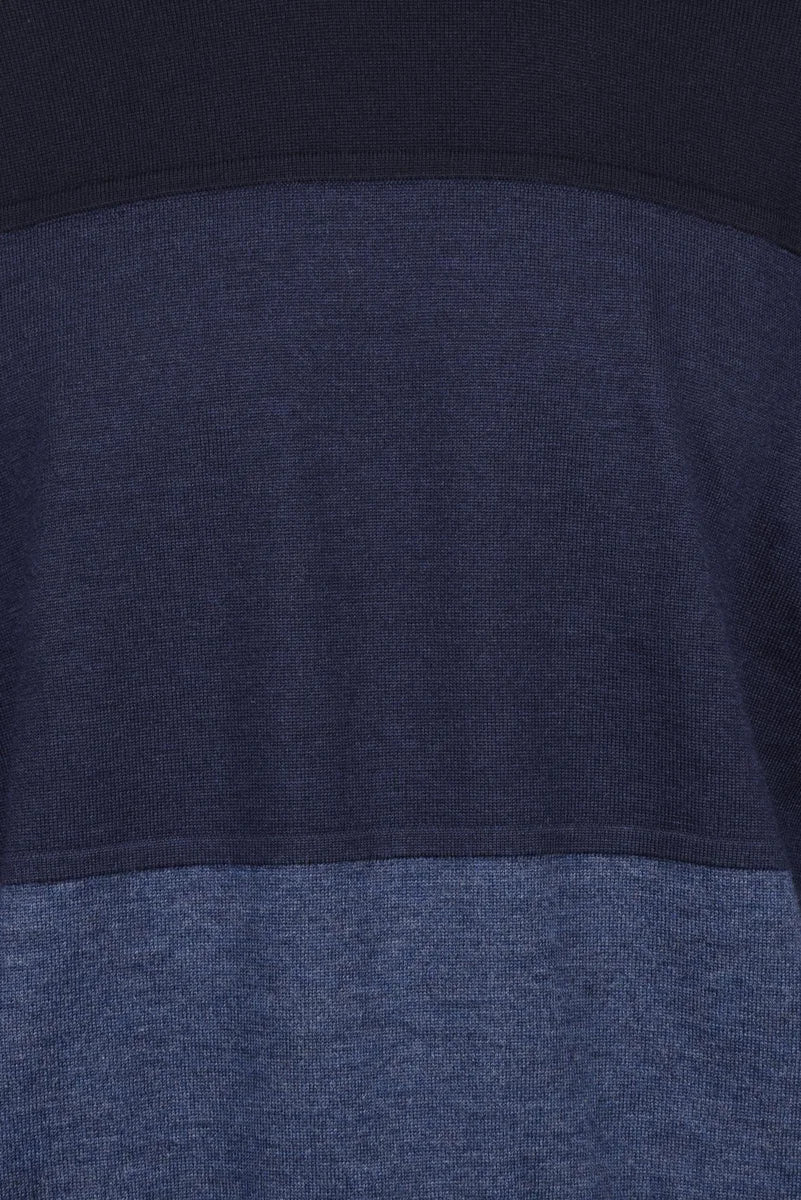 Crew Neck Wool Sweater - Blue