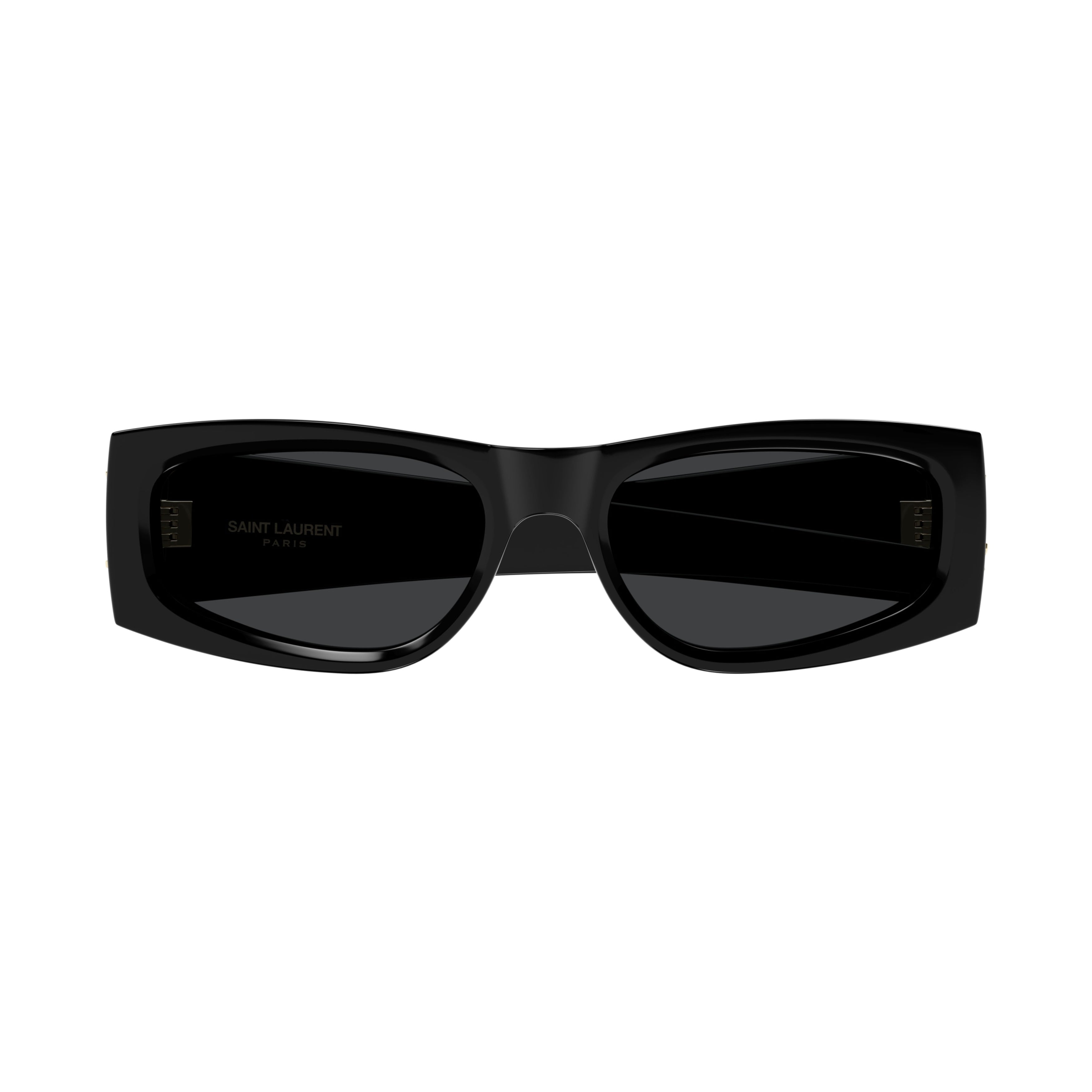 Rectangular Black Recycled Acetate Sunglasses with Gold-tone Logo