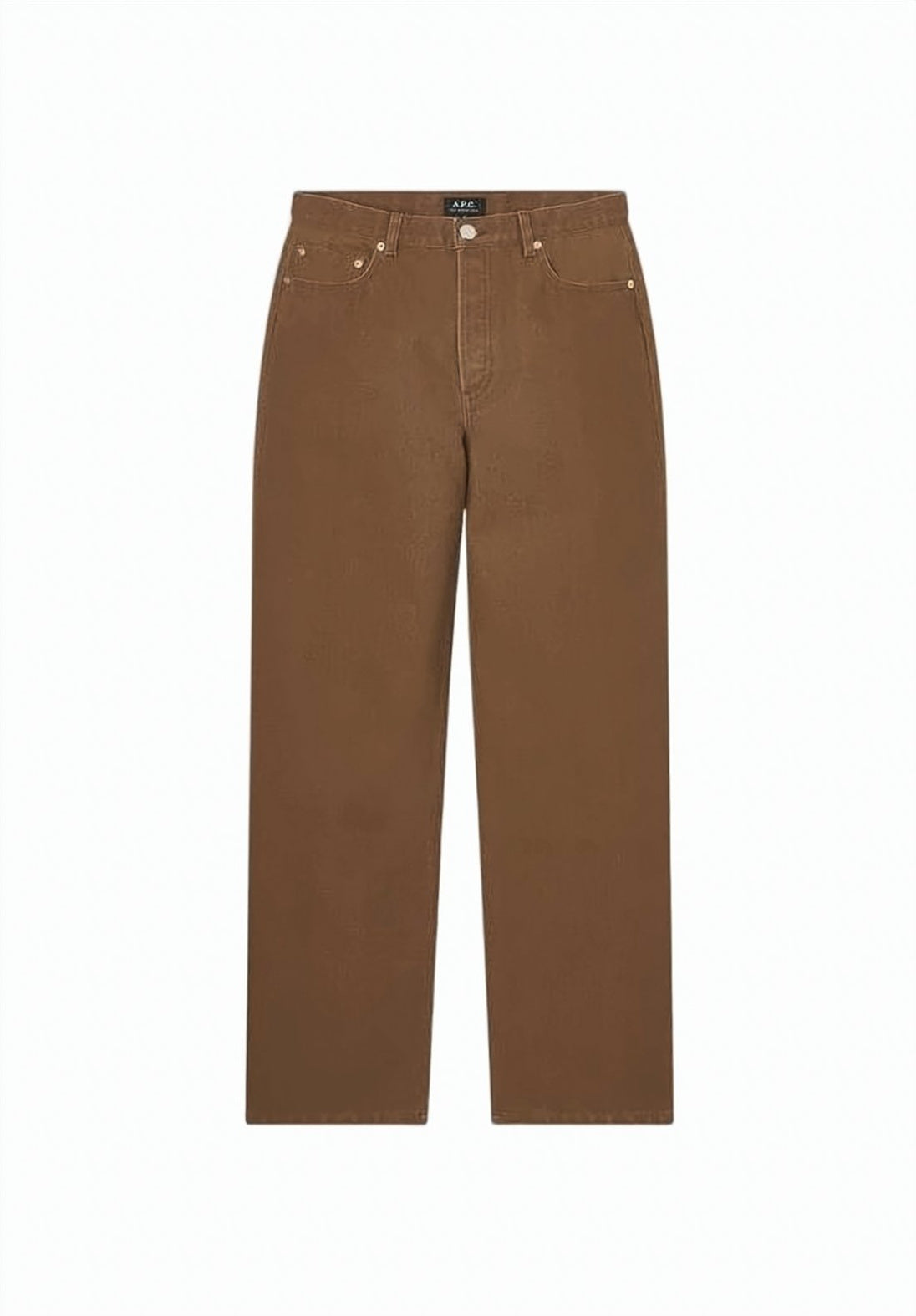 Straight-Leg Pants with Five-Pocket Design and Rivet Details