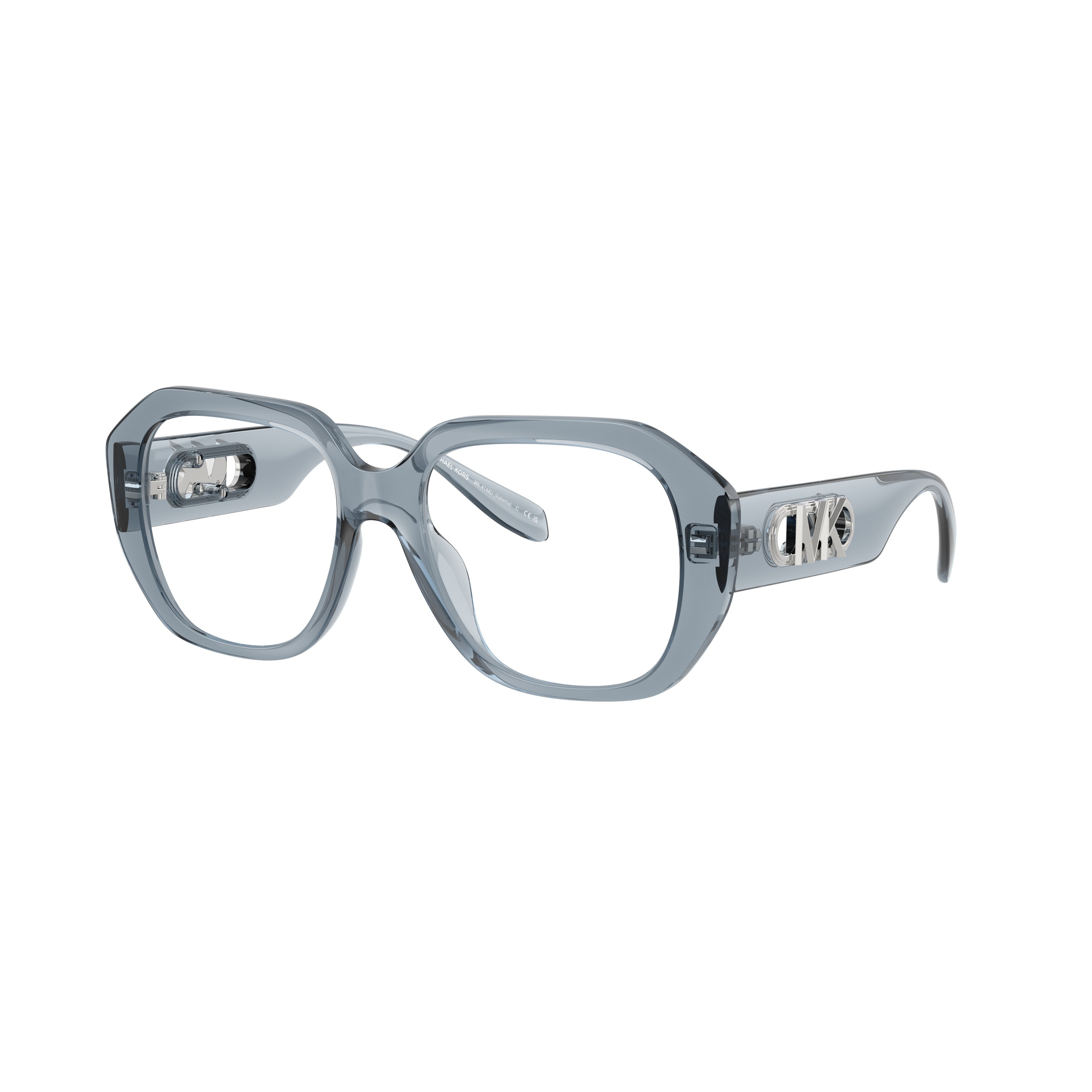 0mk4148u Oversized Square Frame Eyeglasses with Metallic Logo Details