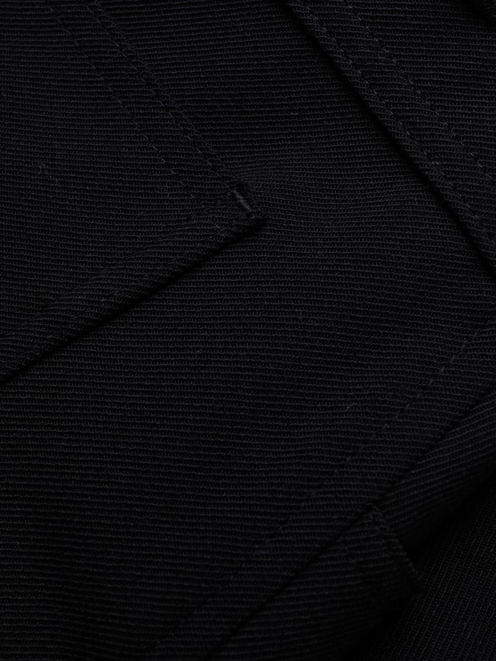 Black Trousers Tailored Wide-Leg Fabric Pants