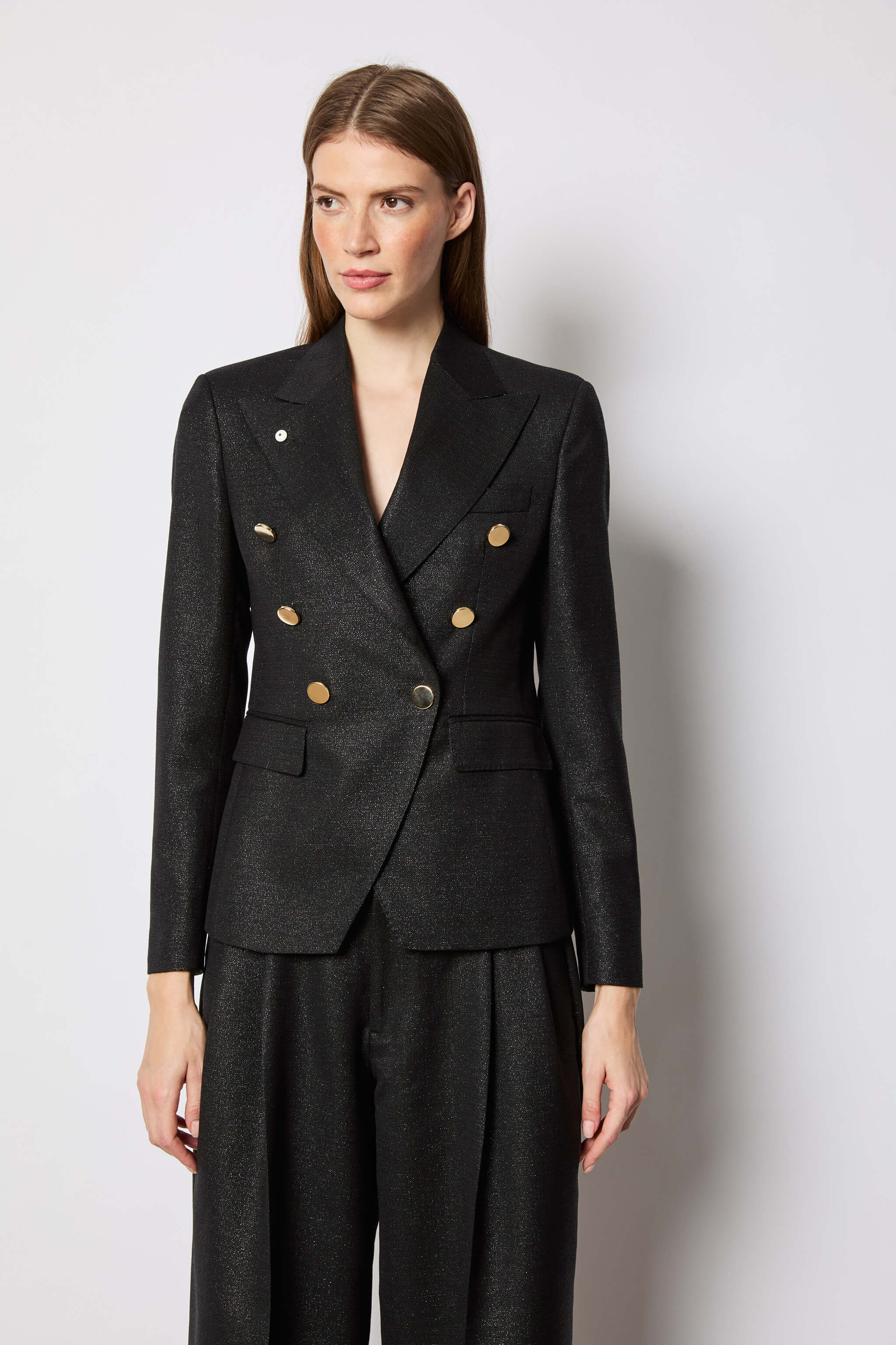 Ilaria Black Lurex Tailored Jacket