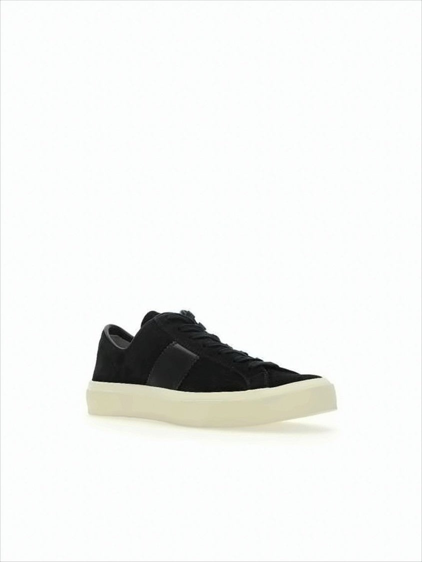 Low-Top Suede and Mesh Sneakers with Distinctive Sole