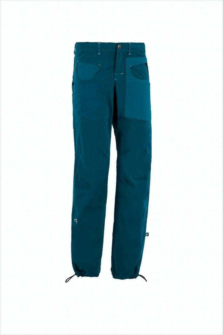Deep Teal Straight Pants With Adjustable Cuffs