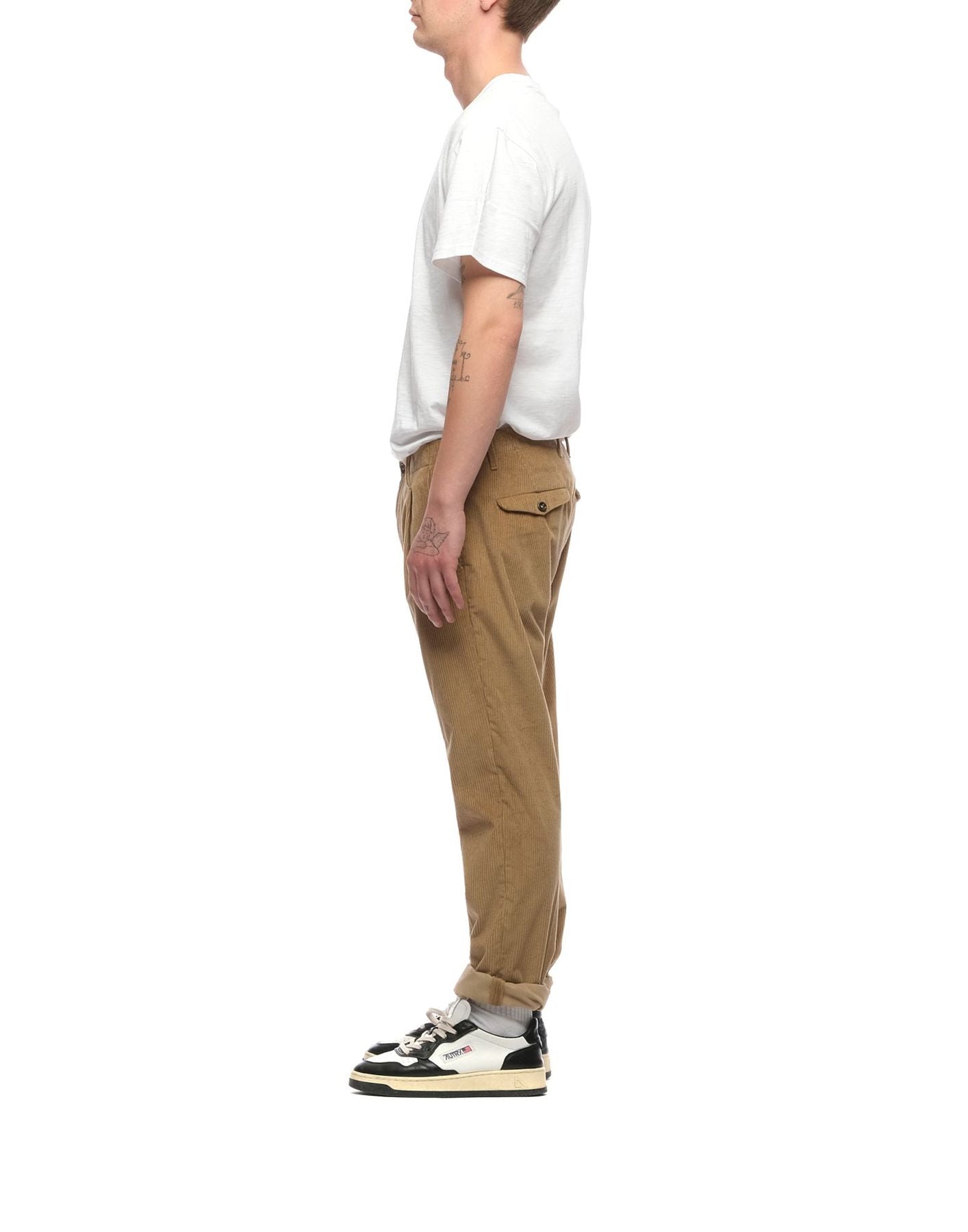 Straight-Leg Corduroy Trousers With Button Fastening