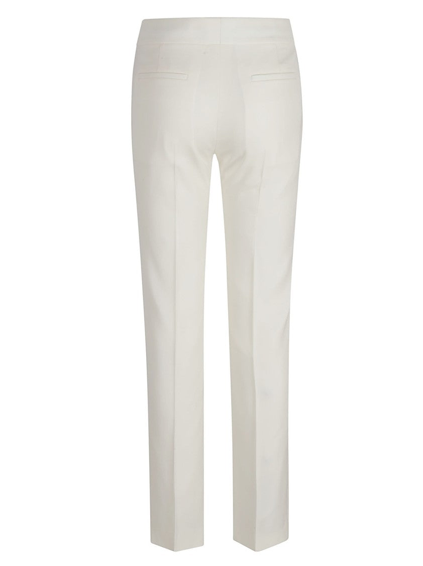 Tailored White Trousers With Straight-Leg Silhouette