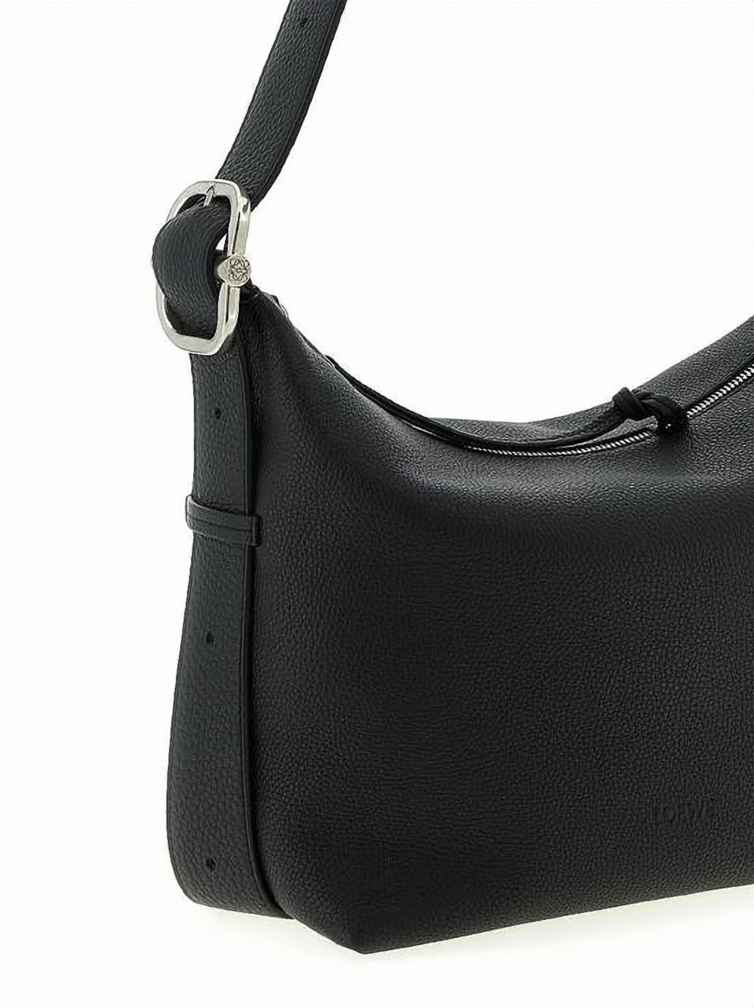 Textured Calf Leather Crossbody Bag with Zip Closure