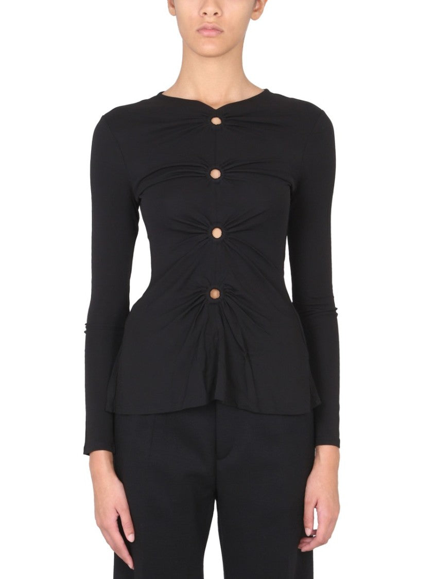 V-Neck Matte Crepe Top