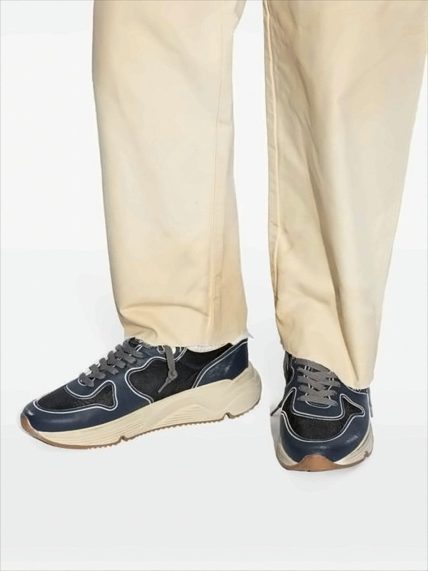 Nappa Leather Sneakers with Distressed Beige Sole and Star Detail