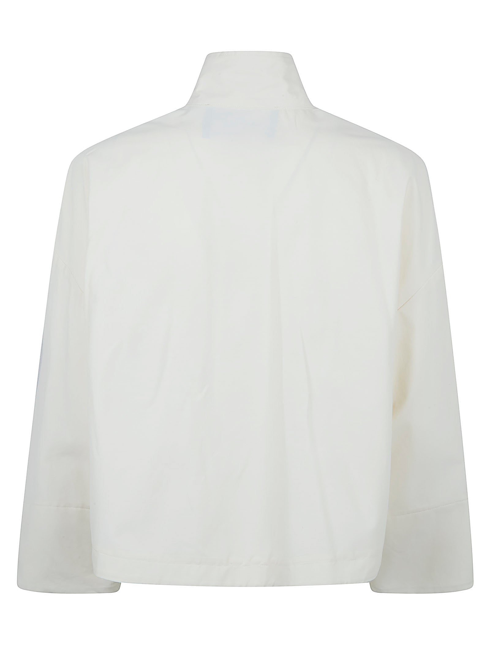 Boxy Short Jacket with Herringbone Texture