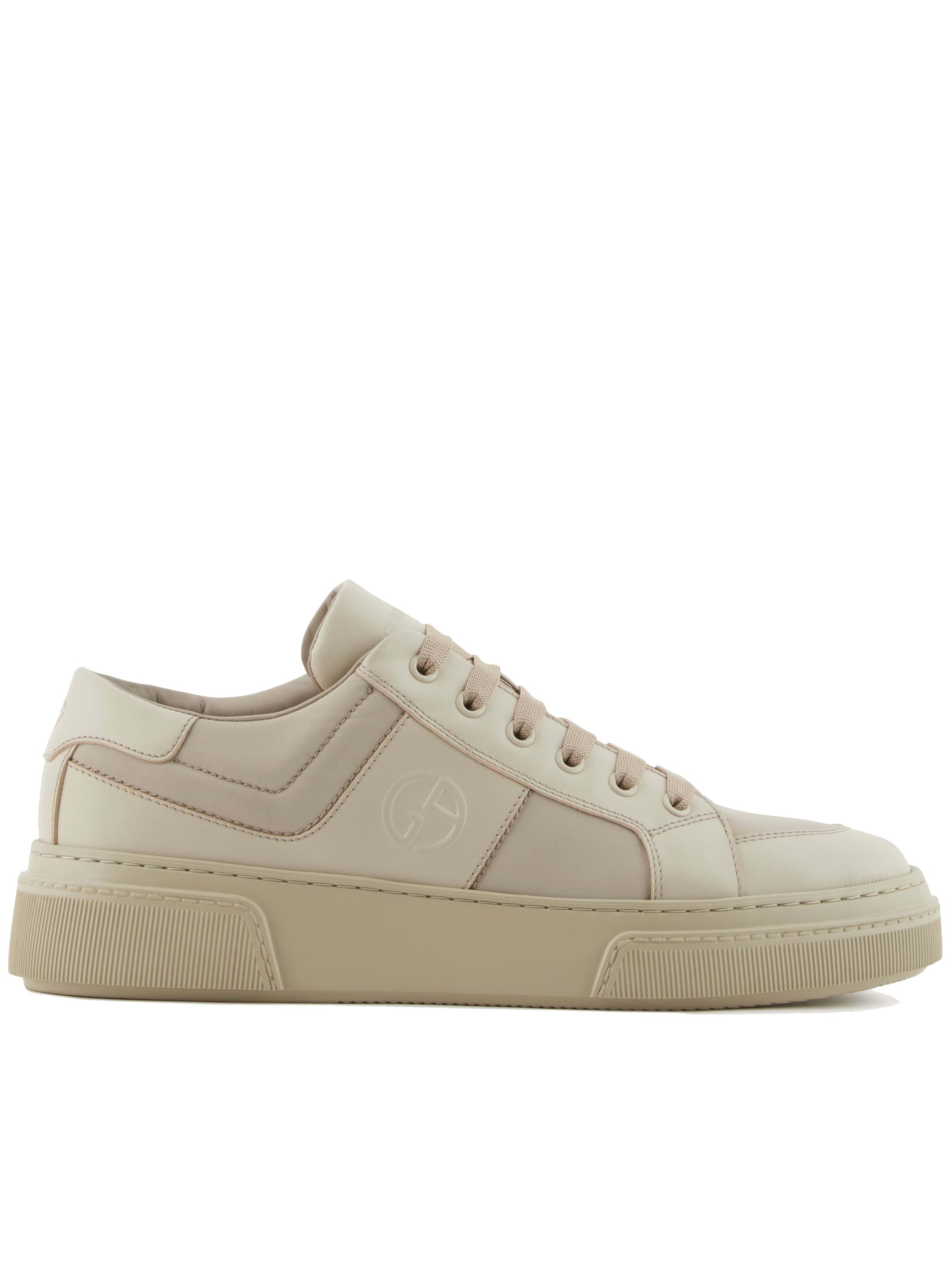 Minimalist Smooth Leather GA Logo Sneakers