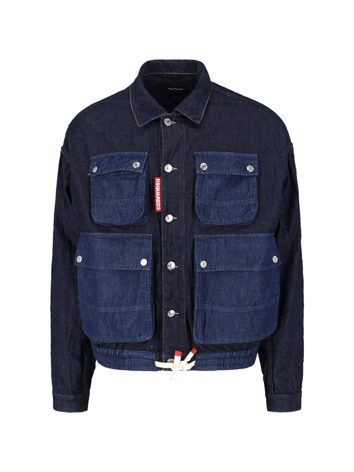 Blue Cargo Denim Cotton Hemp Jacket