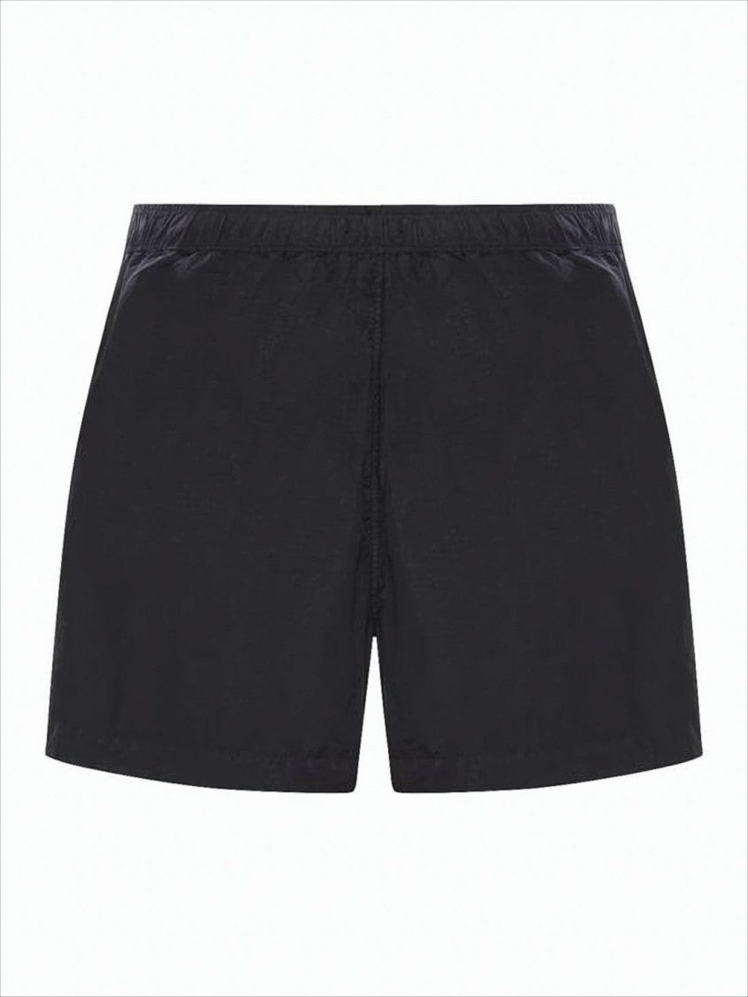 Streamlined Black Swim Shorts with Elastic Waistband
