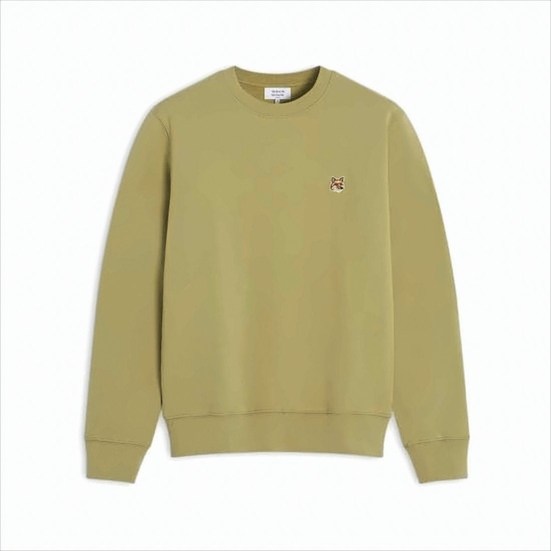 Long-Sleeve Crewneck Sweatshirt in Muted Olive Green