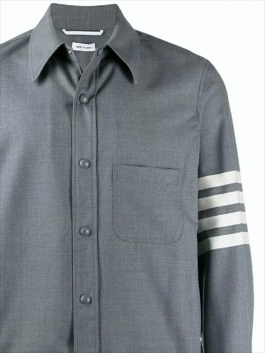 Tailored Wool Jacket with Distinctive Striped Detailing