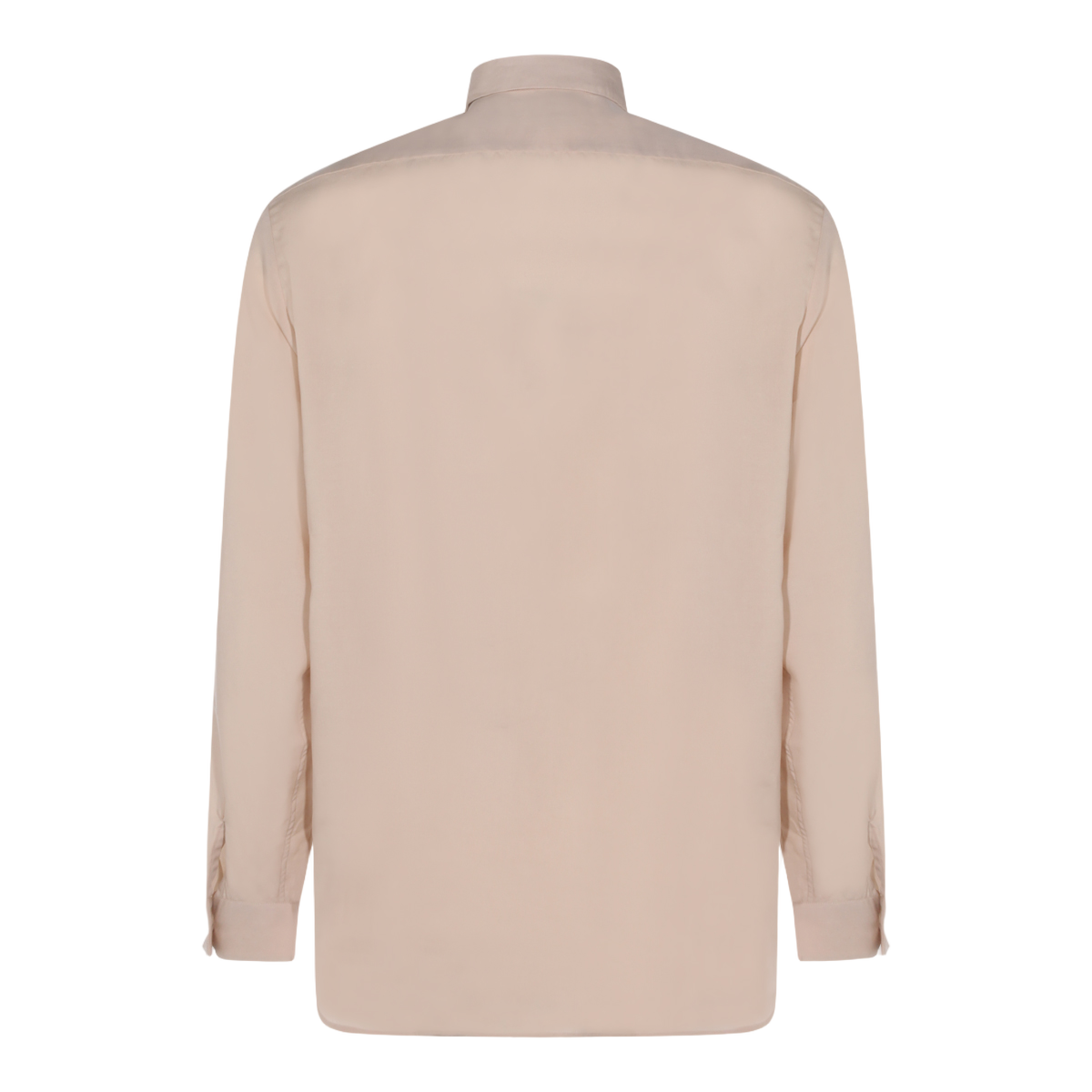 Sandy Beige Casual Shirt with Traditional Collar and Buttoned Cuffs