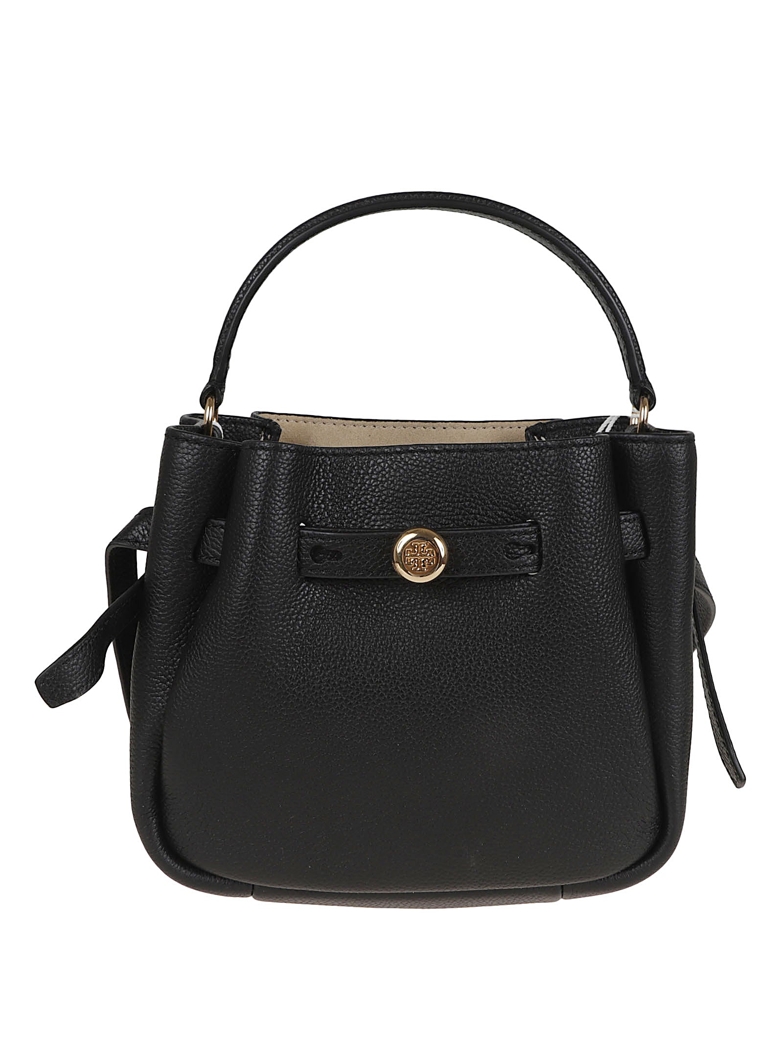 Textured Black Leather Shoulder Bag
