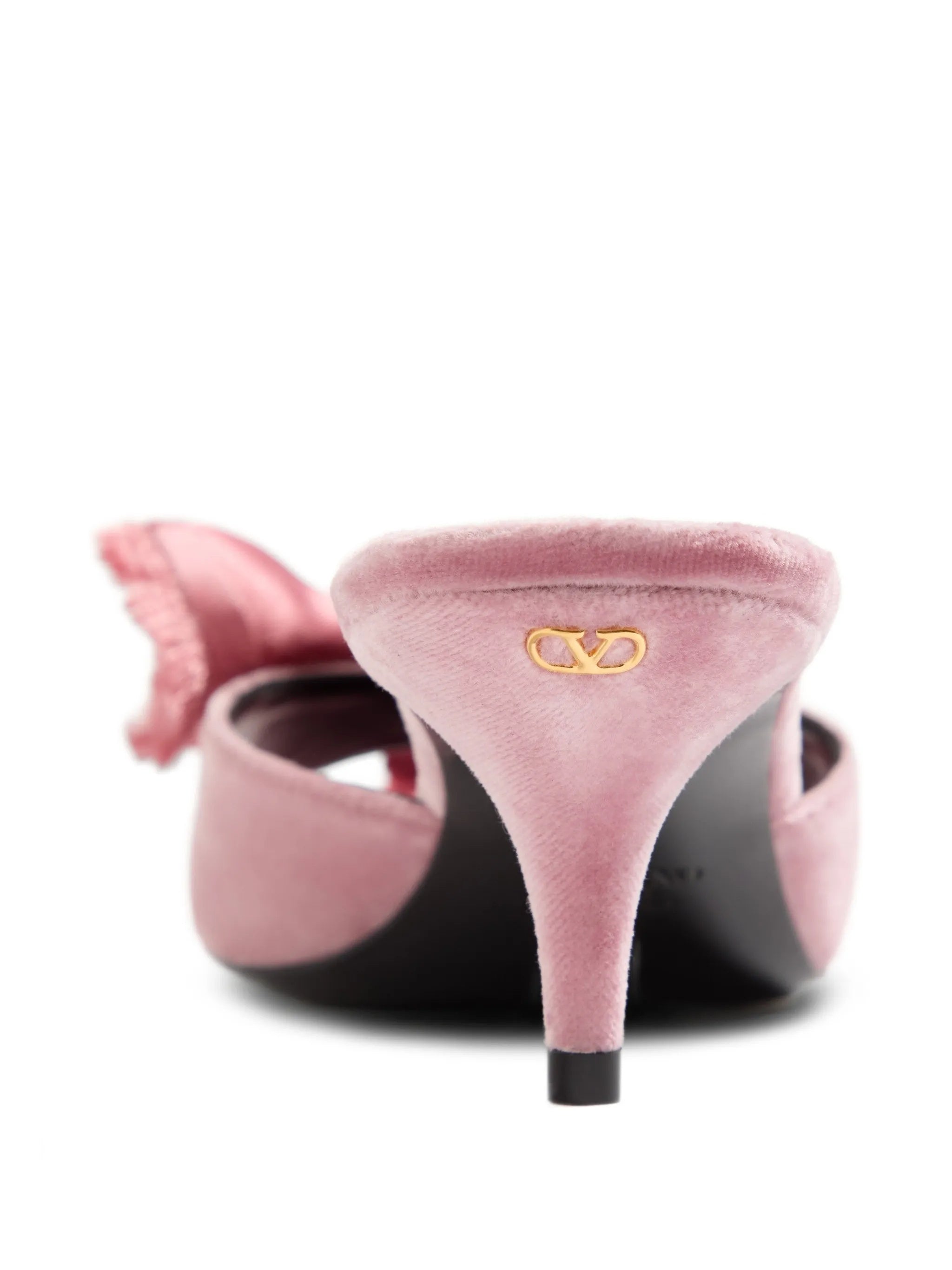 Pink Vg Marie Velvet Bow Sandals