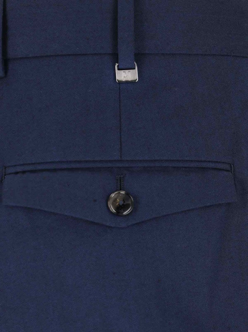 Navy High-Waisted Chino Pants With Straight Leg Design