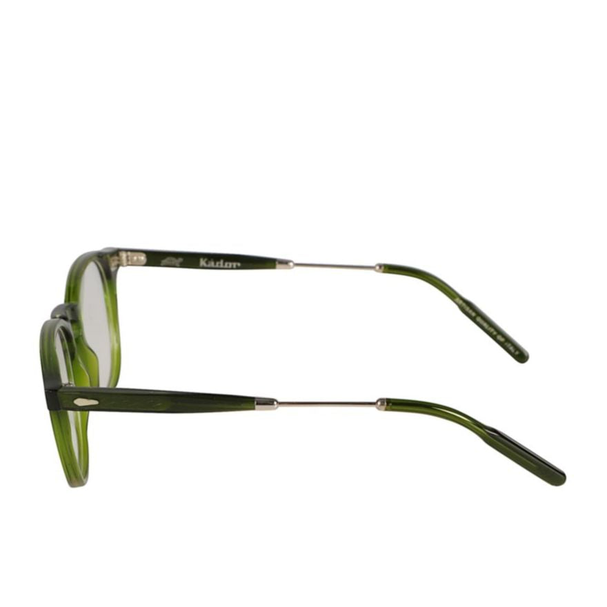 Buddy Translucent Olive Green Acetate Eyeglasses with Metallic Temples