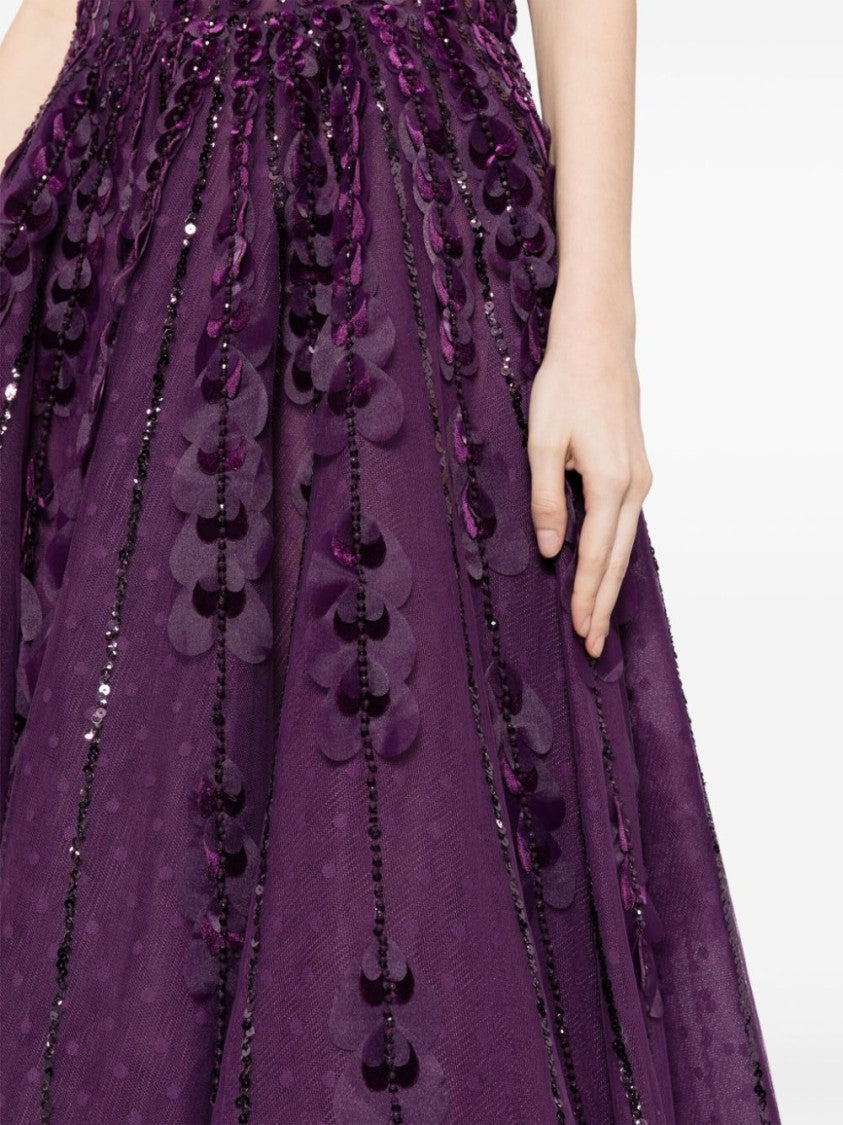 Beaded Tulle Dress With Velvet Hearts