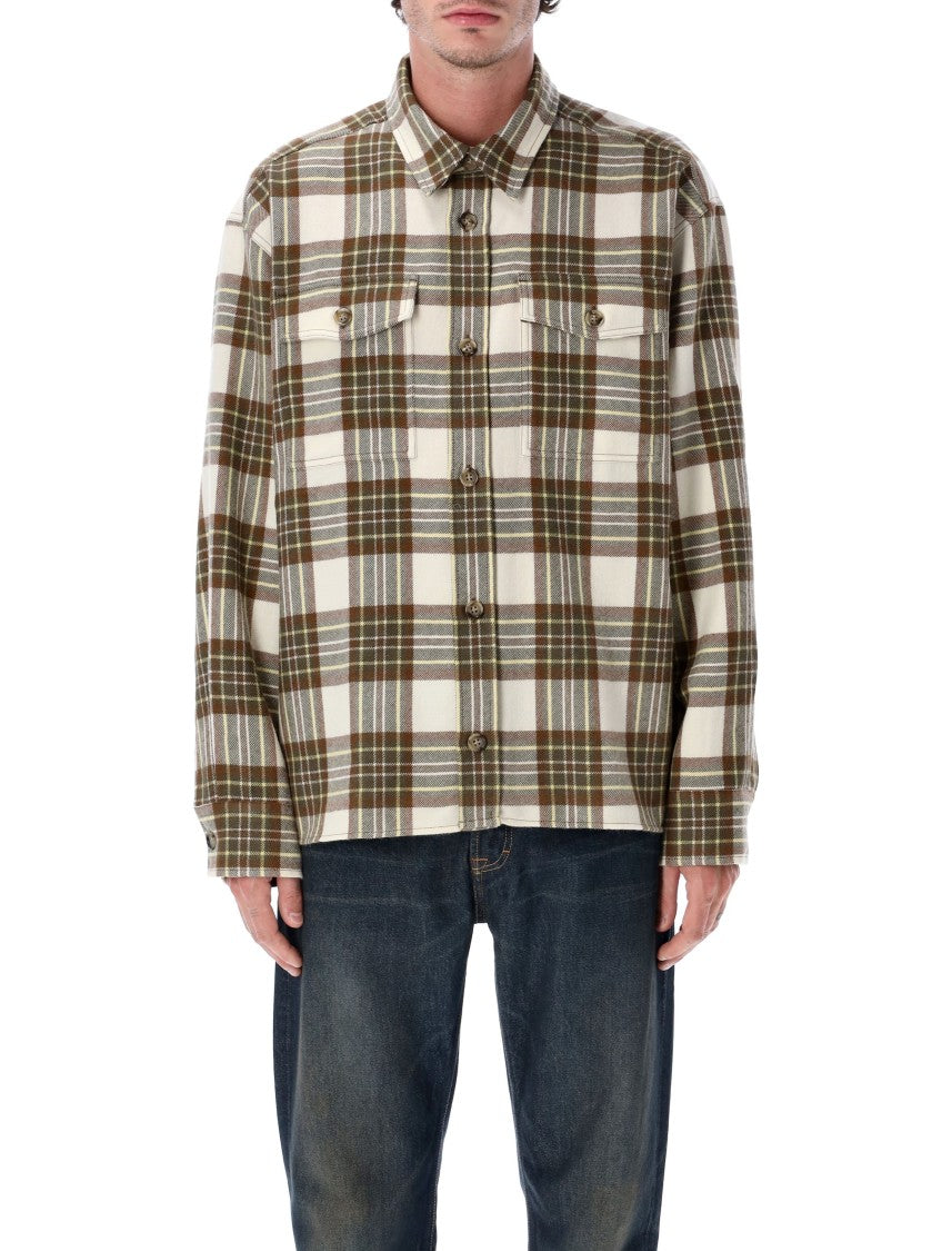 Checked Green Shirt With Structured Collar