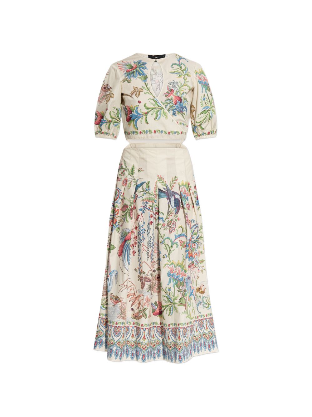 Front Button Midi Dress with Floral Print