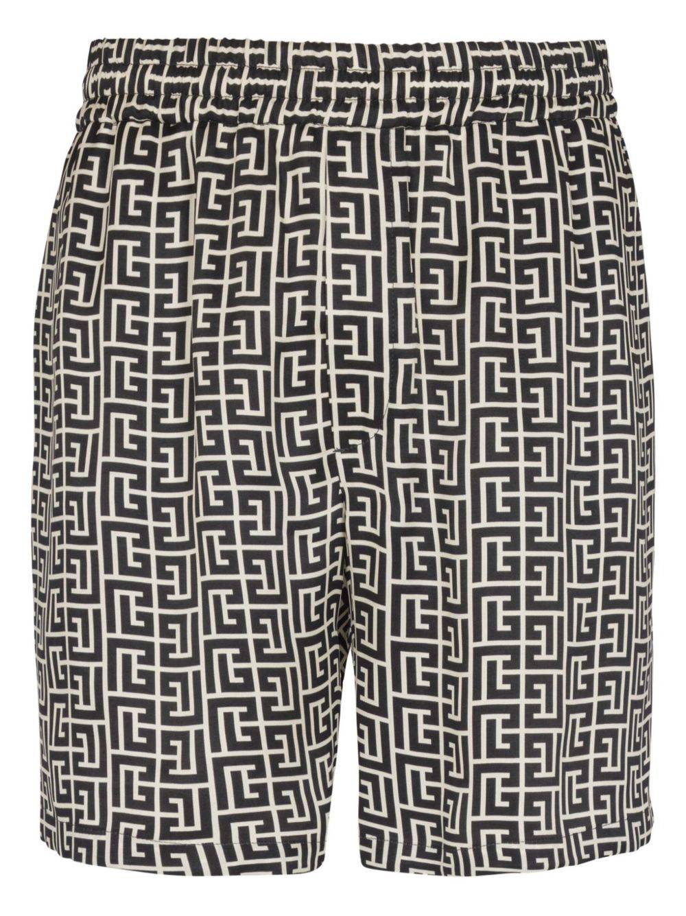 Geometric Pattern Silk and Nylon Blend Shorts