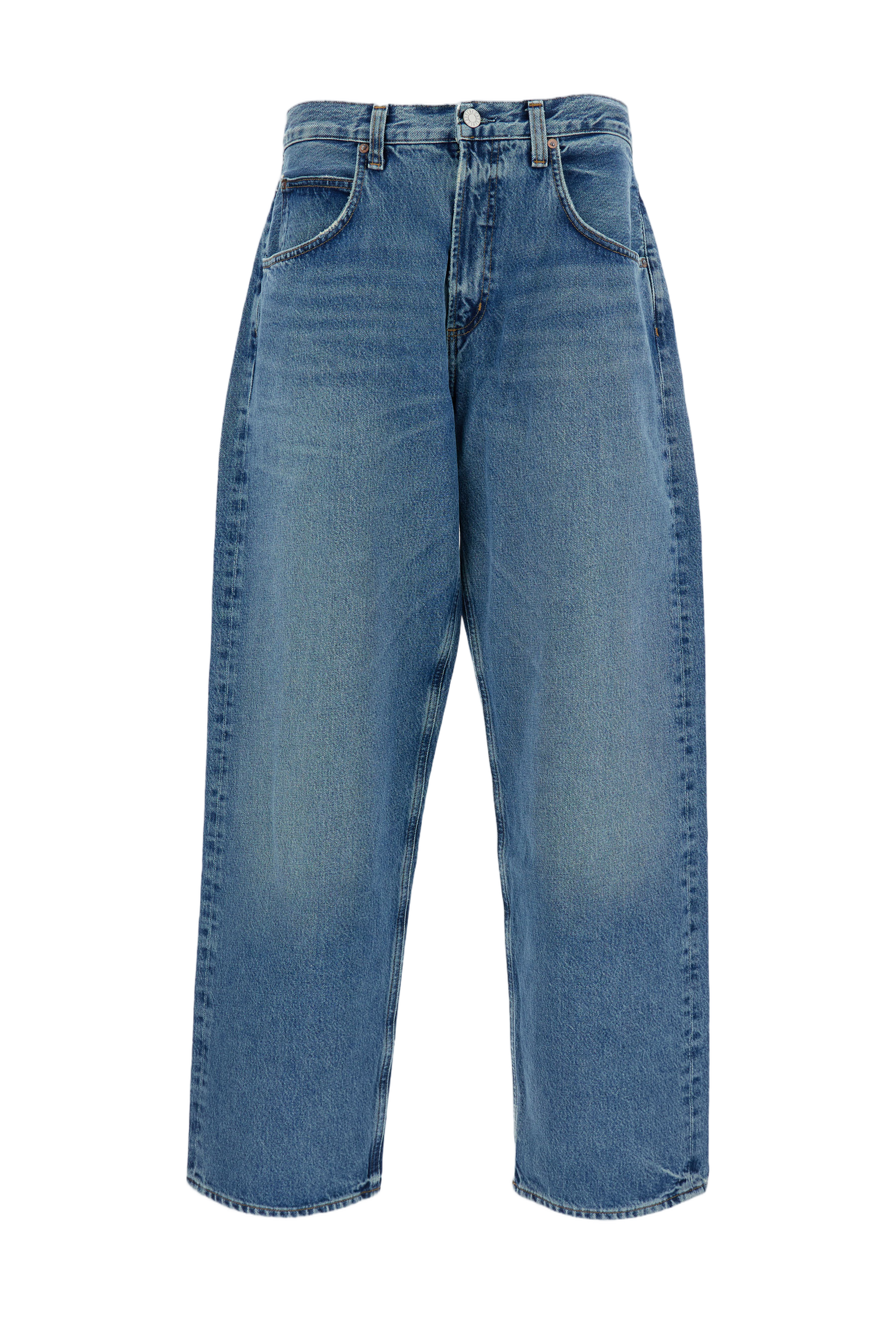 Baggy Mid-Rise Jeans with Vintage-Inspired Design