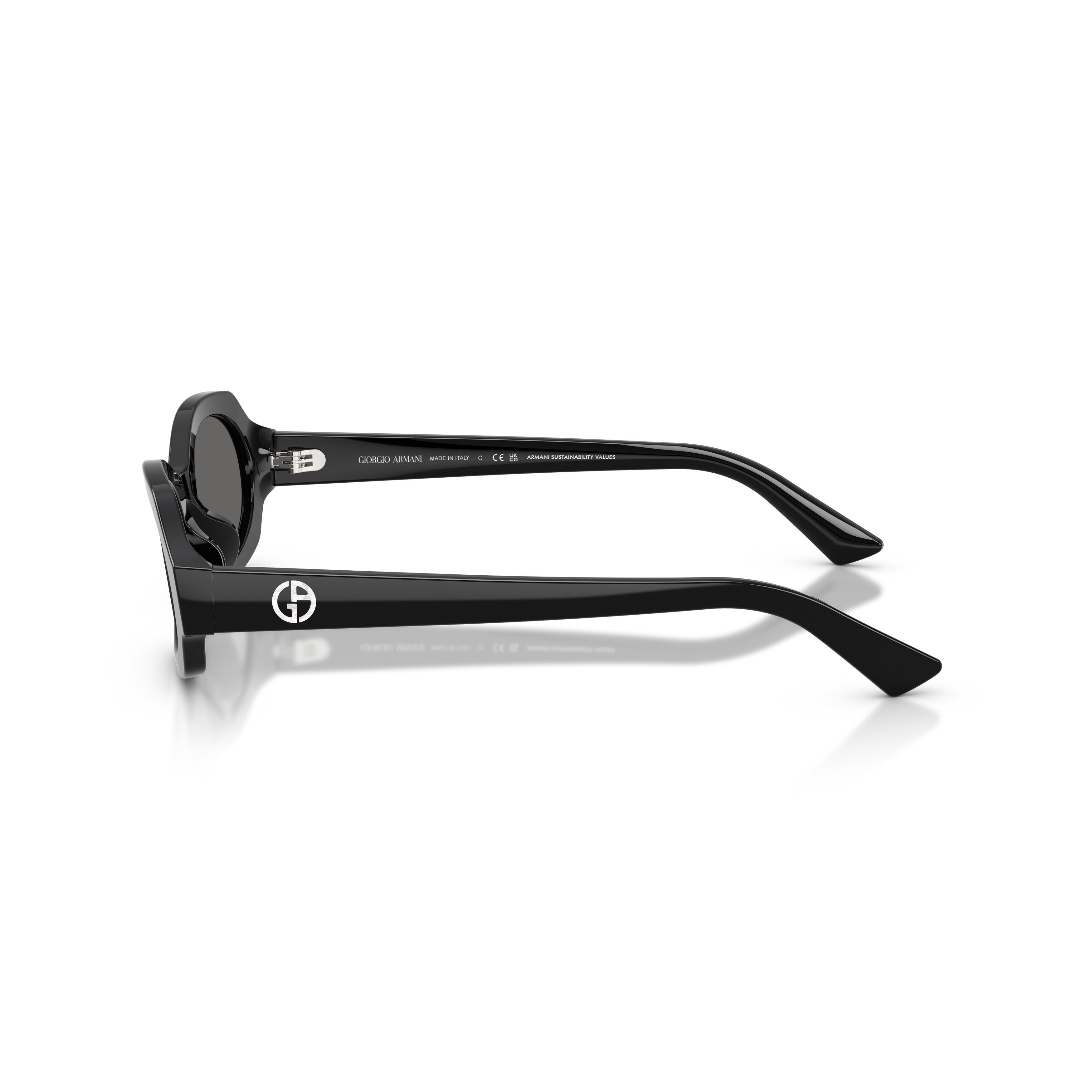 0ar8245hu Oval Black Acetate Sunglasses with Dark-Tinted Lenses