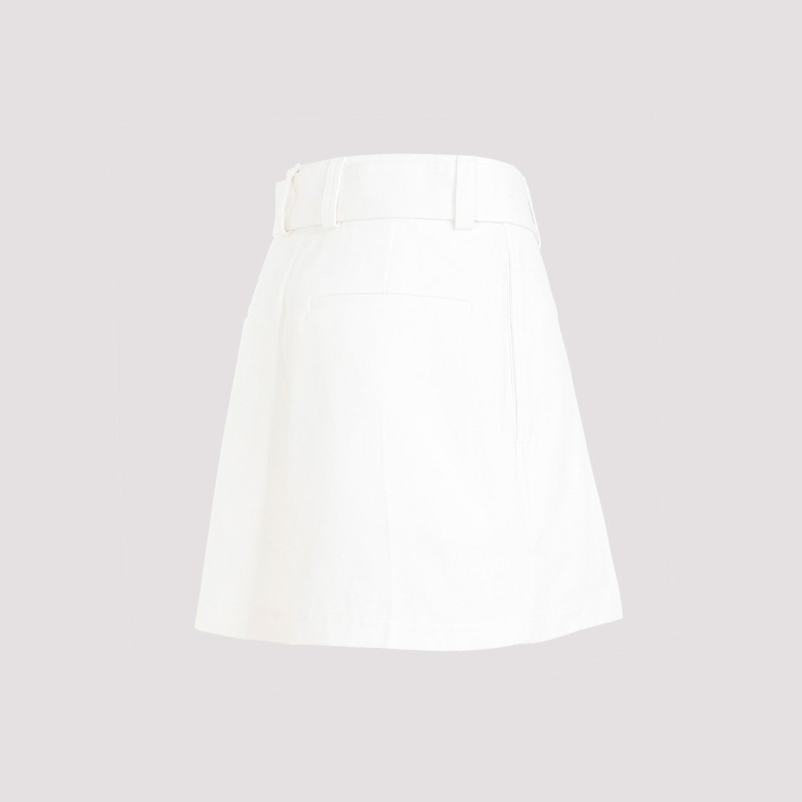 Mid Waist Optic White Cotton Shorts